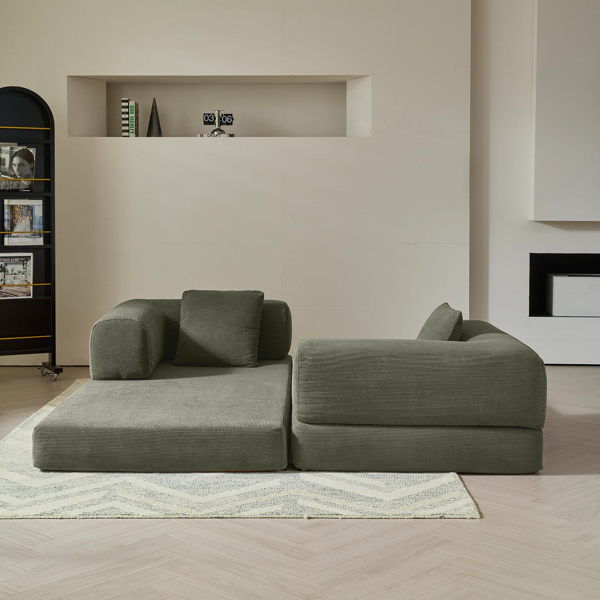 NÓVORA CASA 78.7'' comprimir Tapizado Sofá cama transformable con pana tela