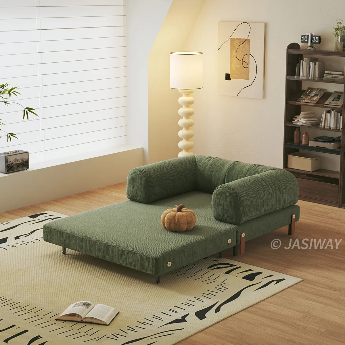 NÓVORA CASA modulable Sofá cama & Sofá cama| transformable diseño en Bouclé, Chenilla o pana tapizado