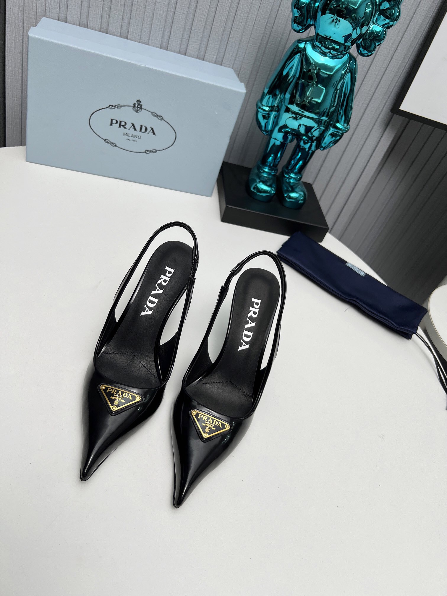 Prada Brushed Leather Slingback Pumps Size 35-41