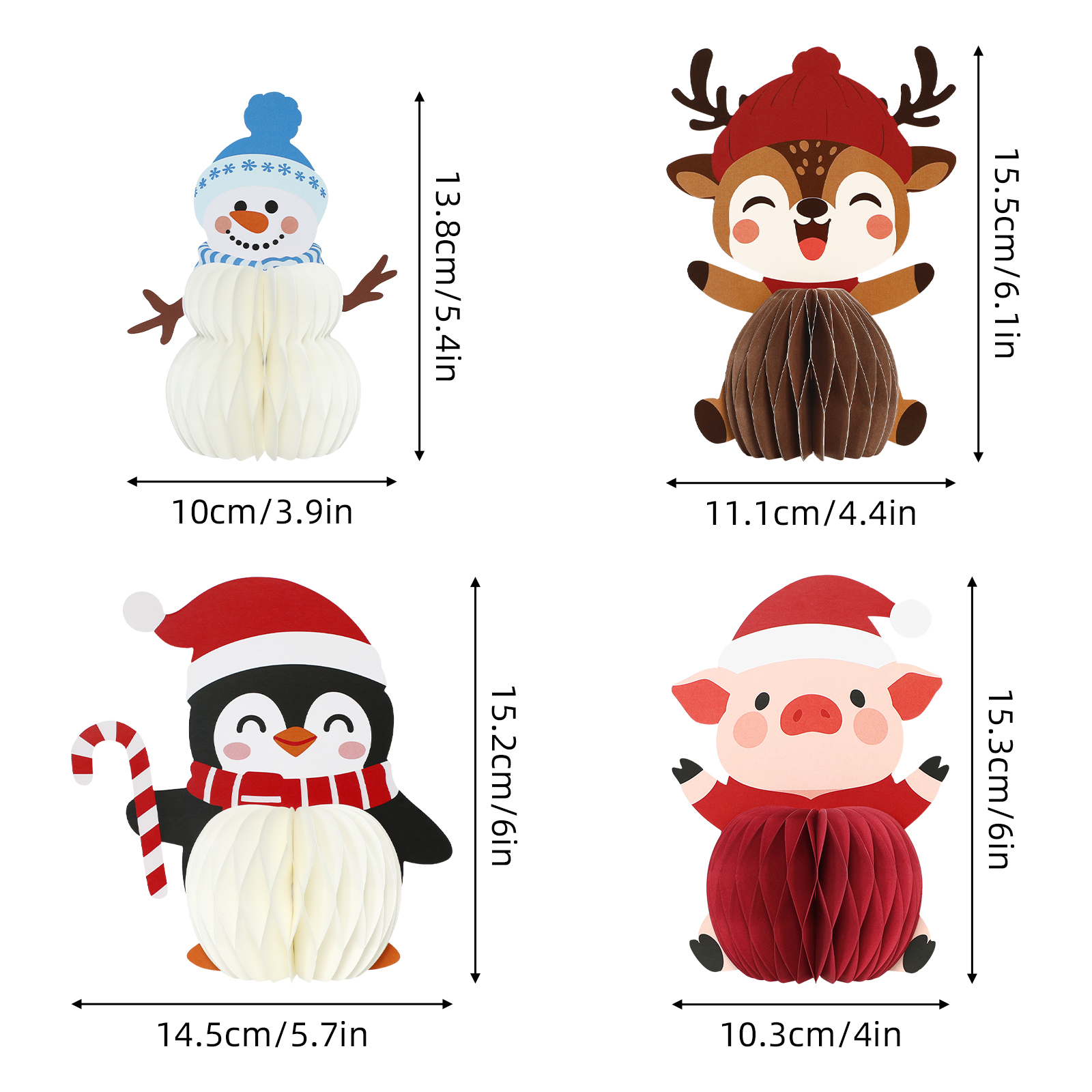 Christmas Tree Paper Honeycomb Ornament Decoration – Card Design (CS-228)