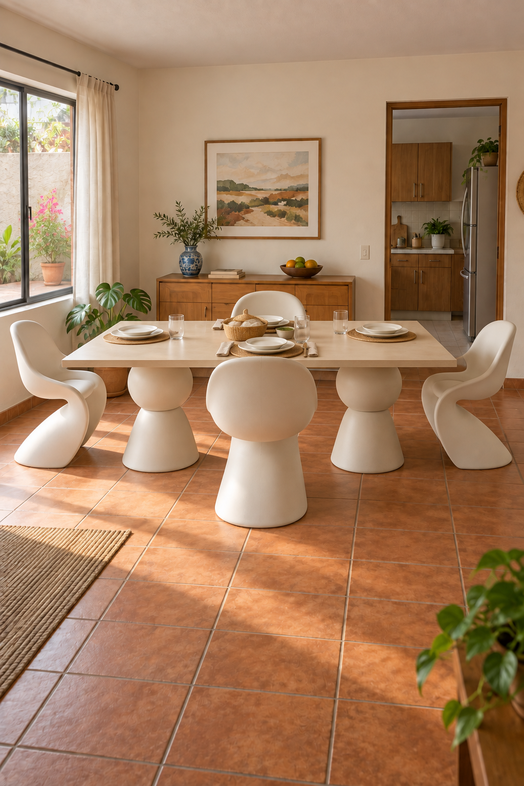 Crema MXHOME V3 2 - CREMA-FAMILIA - ambientación de comedor en hogar mexicano generada con IA