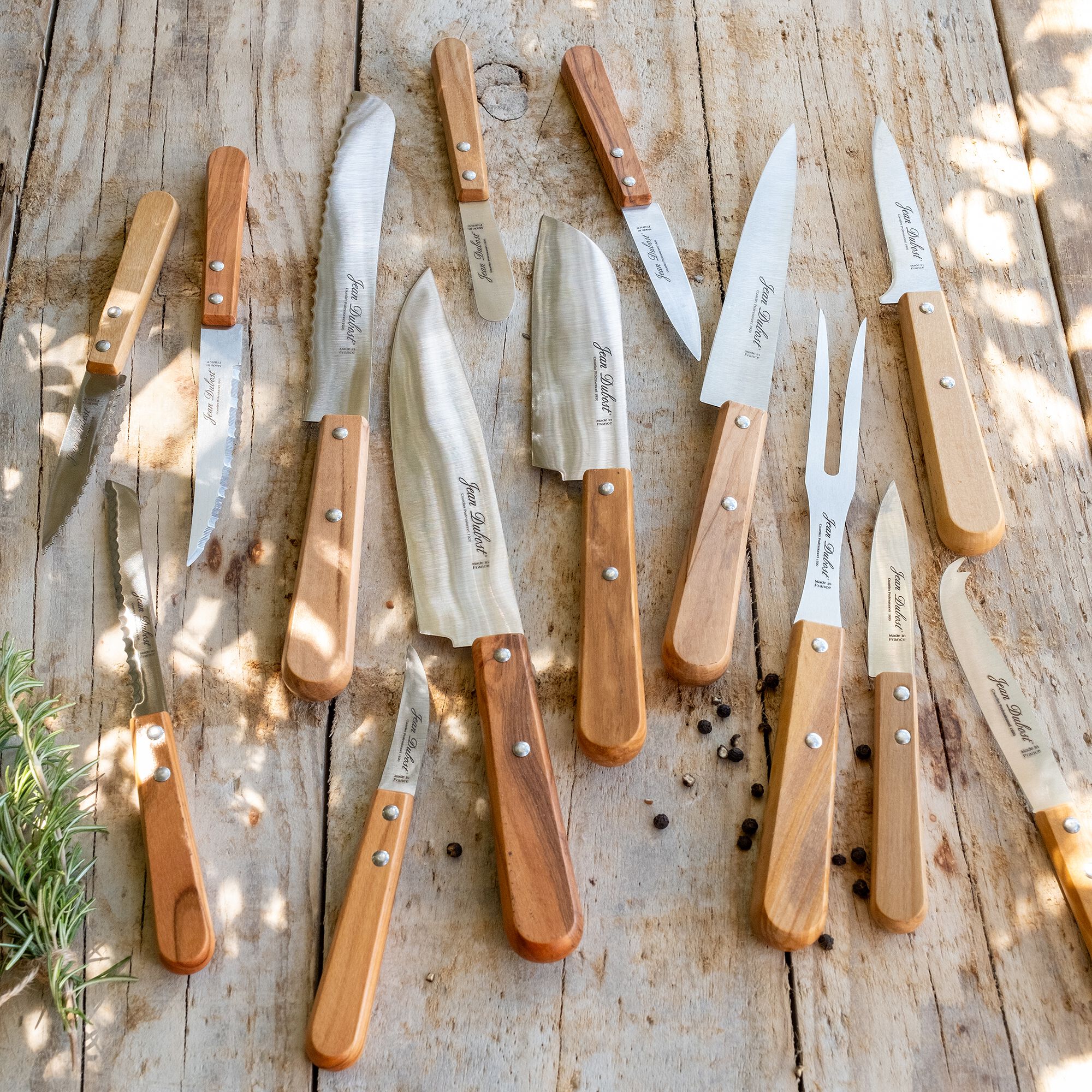 TRADITION - Couteau à fromages en inox et bois d'olivier 20,70cm - naturel
