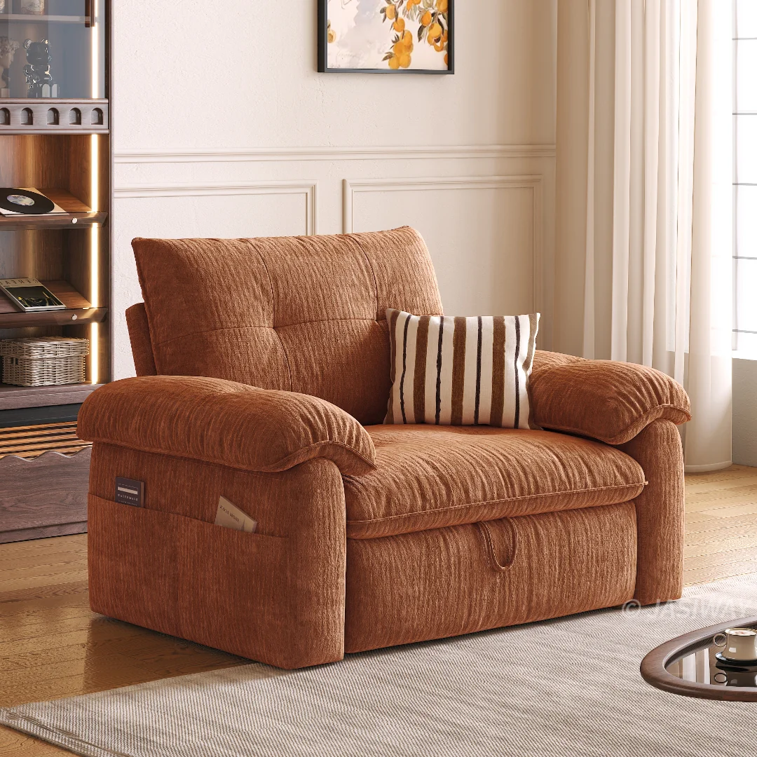 NÓVORA CASA Chenilla Sofá cama– transformable plegable sofá de dos plazas con extraíble extraíble cama para pequeño espacios