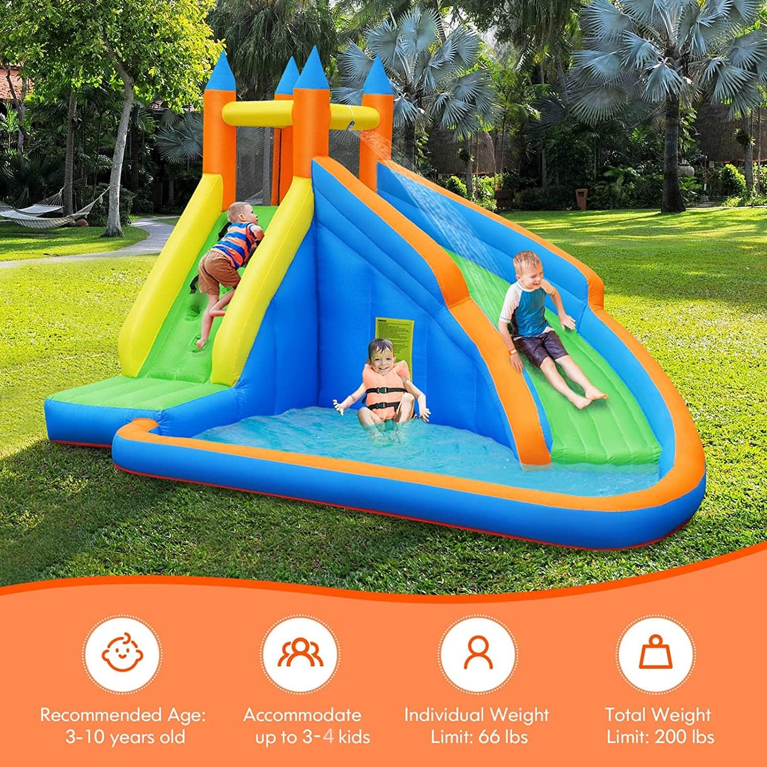 Costzon Inflatable Water Slide