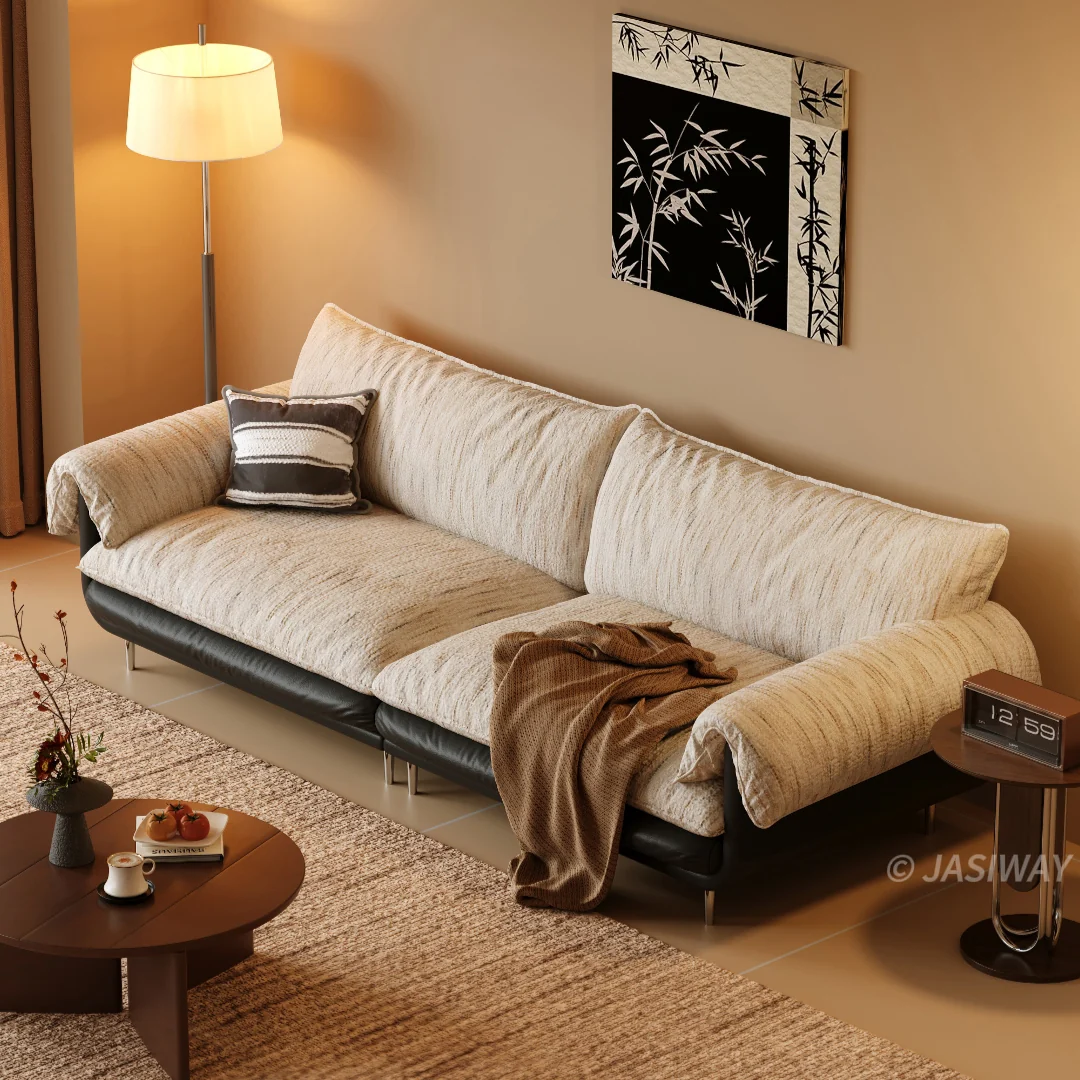 NÓVORA CASA profundo asiento Chenilla sofá con almohada superior brazos| 3-plazas Tapizado sofá con texturizado tela & bajo perfil estructura para Sala