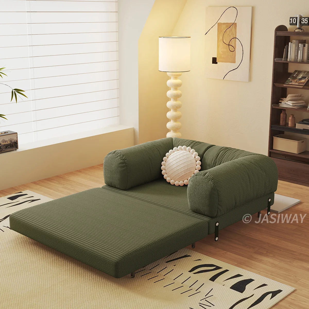 NÓVORA CASA modulable Sofá cama & Sofá cama| transformable diseño en Bouclé, Chenilla o pana tapizado