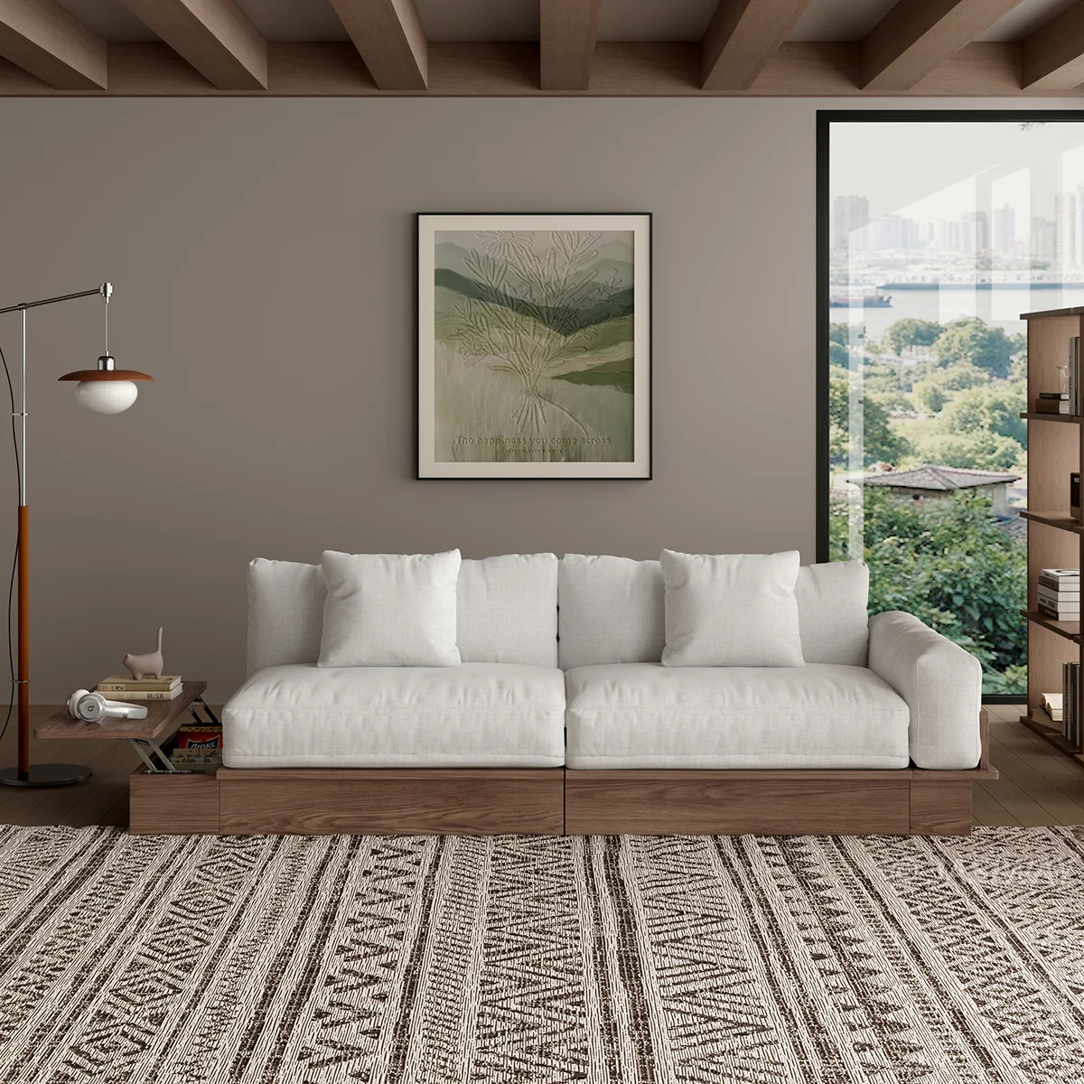 NÓVORA CASA extraíble extraíble Sofá cama con madera plataforma soporte| bajo perfil transformable sofá para Sala