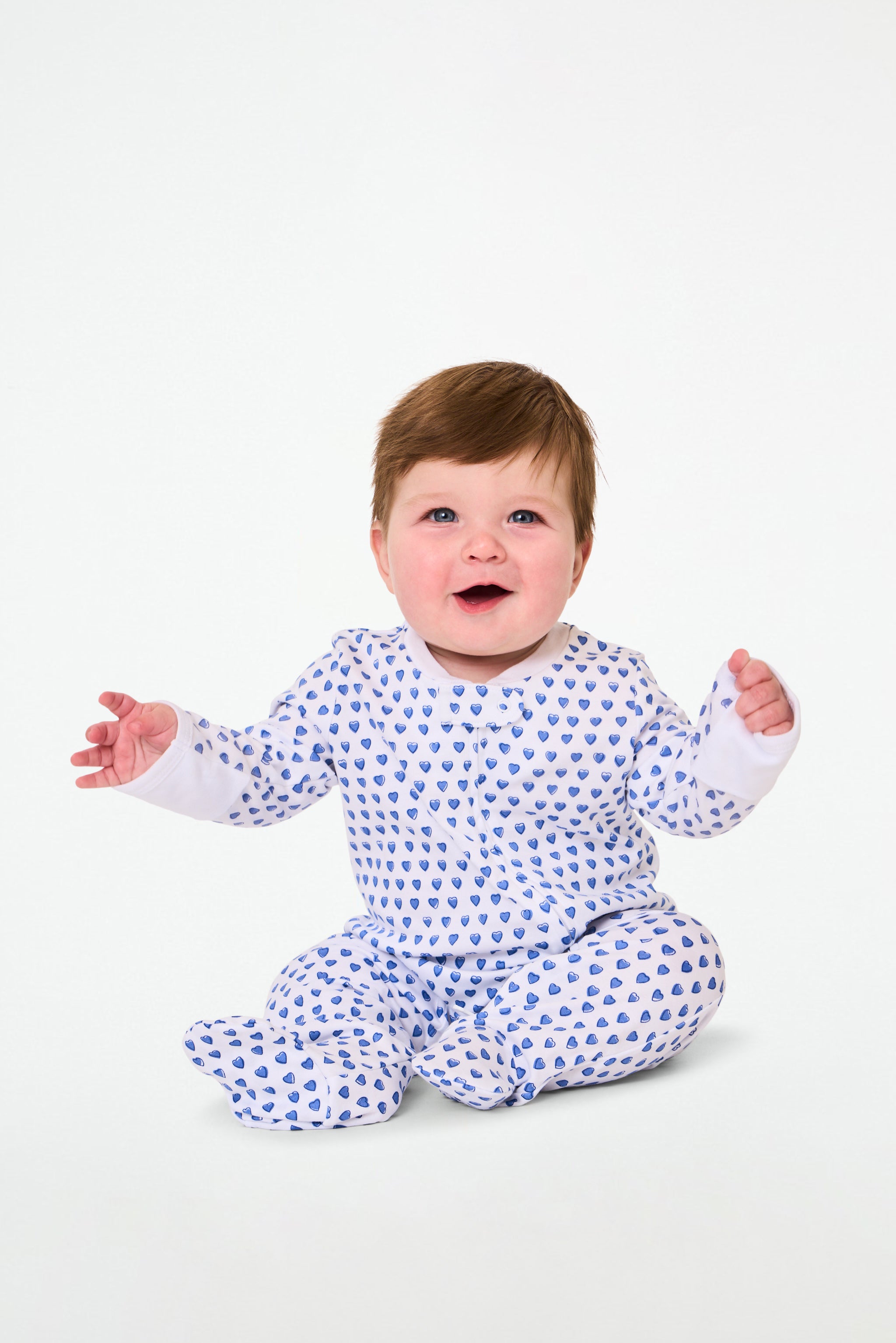 Infant Hearts Zipper Footie