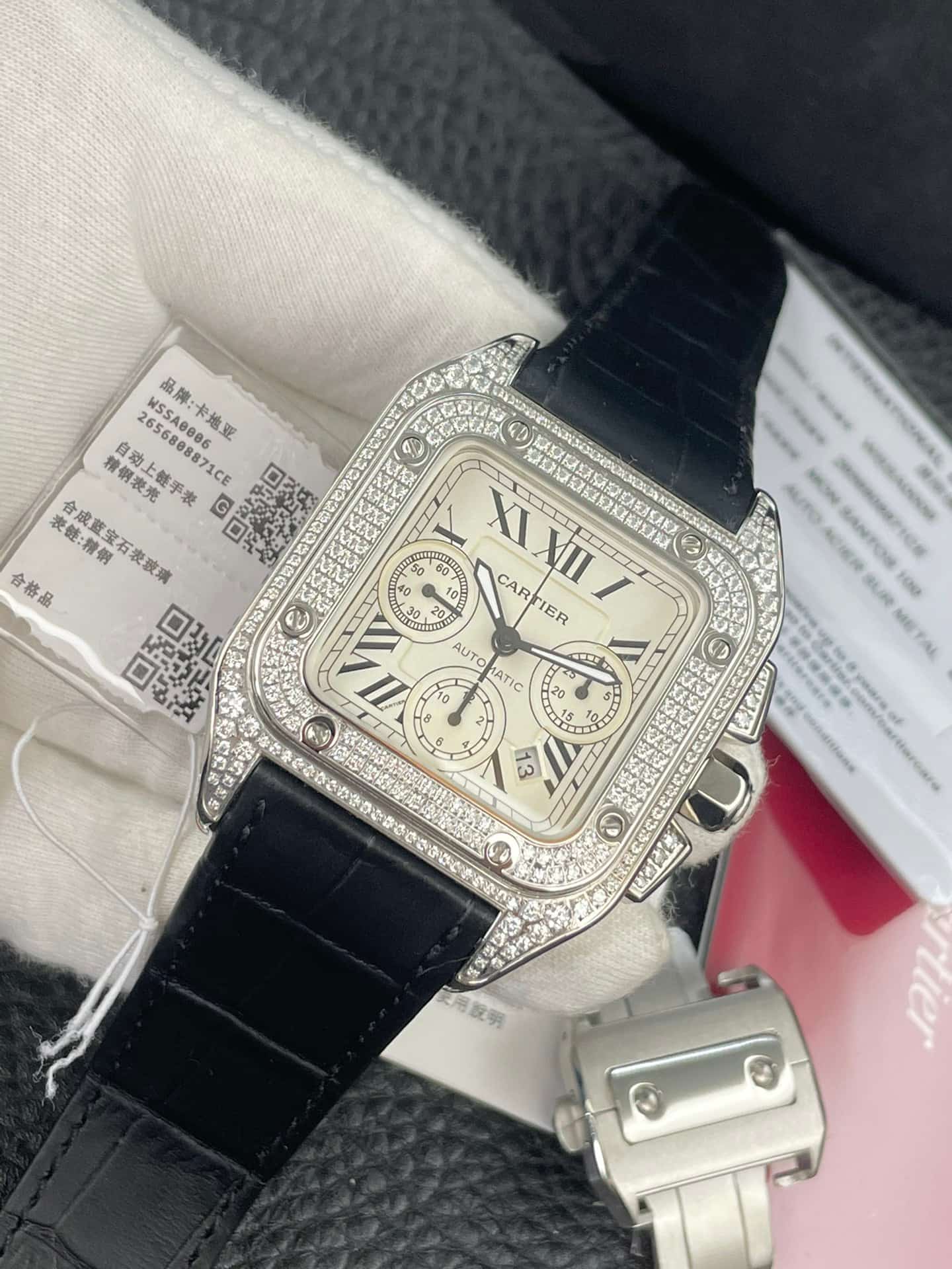 Cartier Santos 100 XL Chronograph Automatic Watch TOP