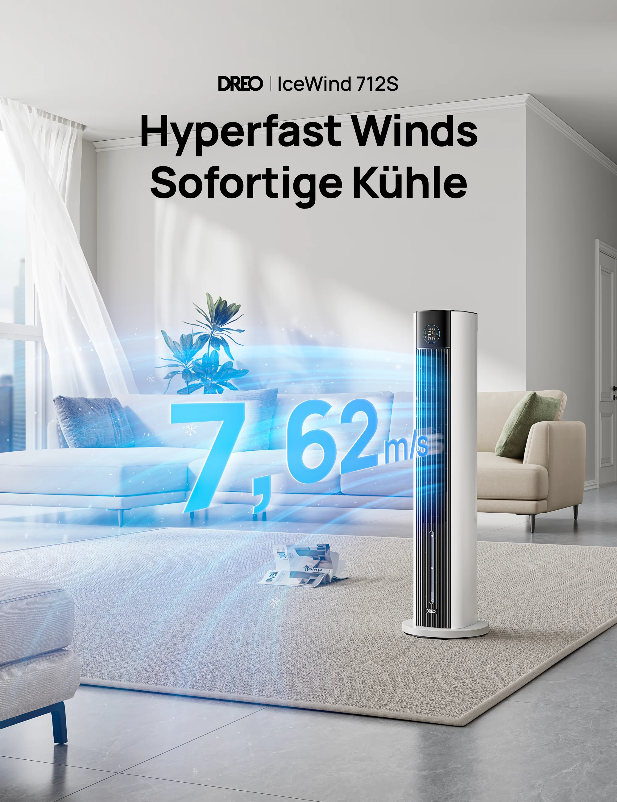 DREO Turmventilator mit Wasserkühlung IceWind 712S