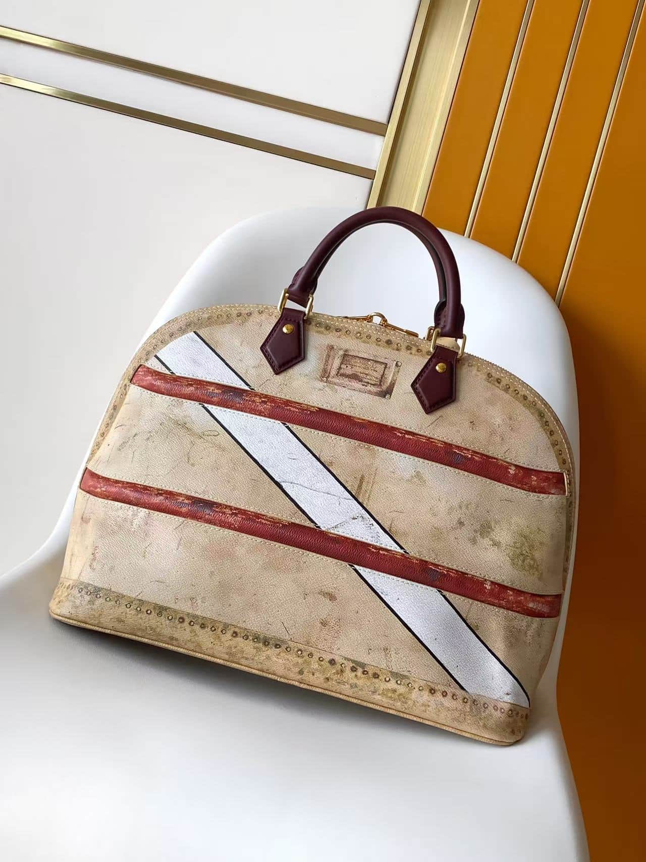Louis Vuitton Alma GM Beige Coated canvas M28144 High