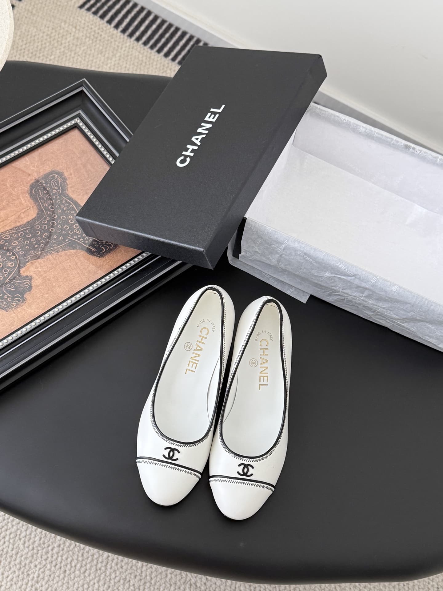 Chanel Lambskin CC Cap Toe Pumps Women