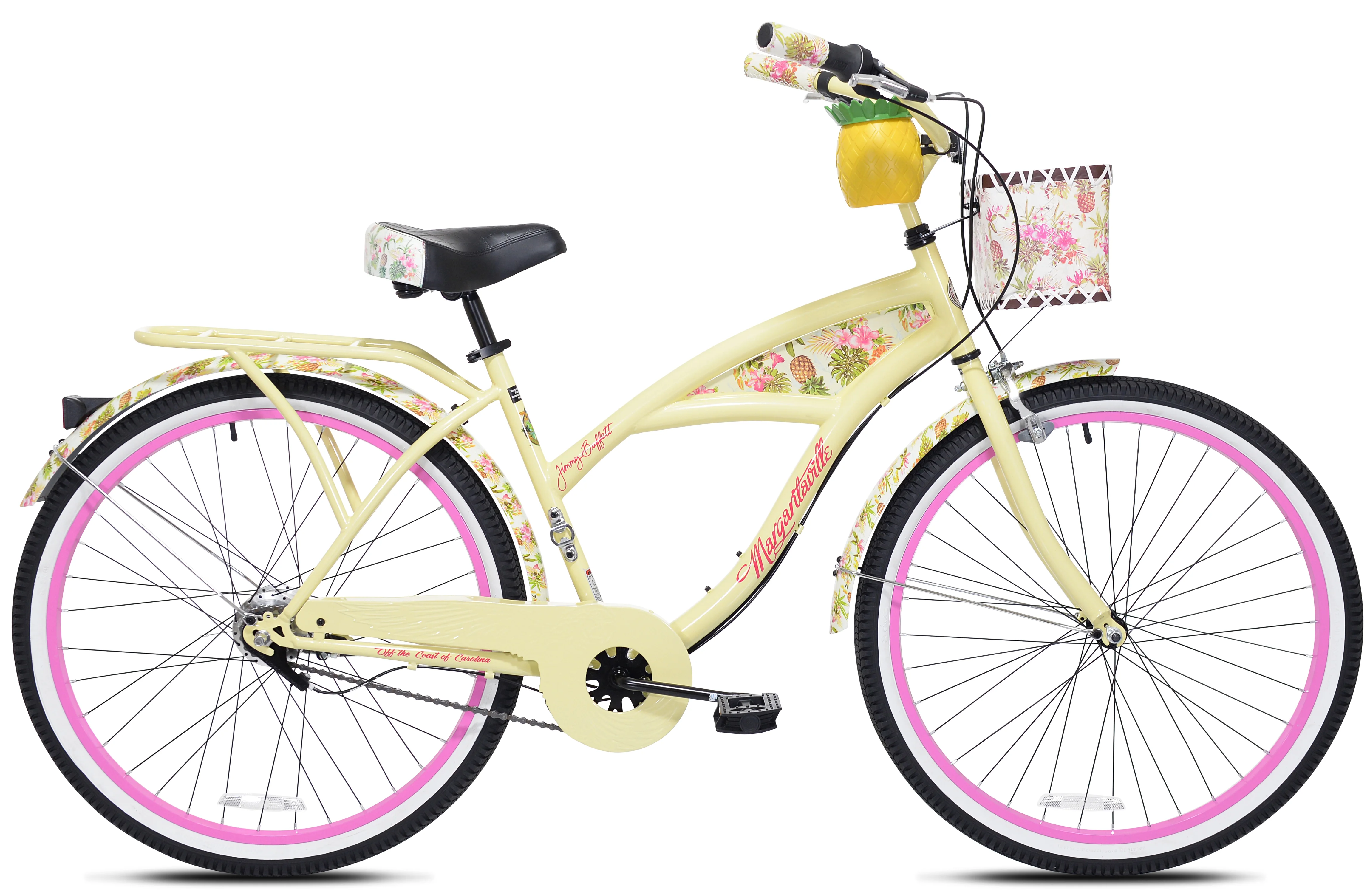 26″ Margaritaville Women’S 3 – Speed Cruiser Bike, Yellow