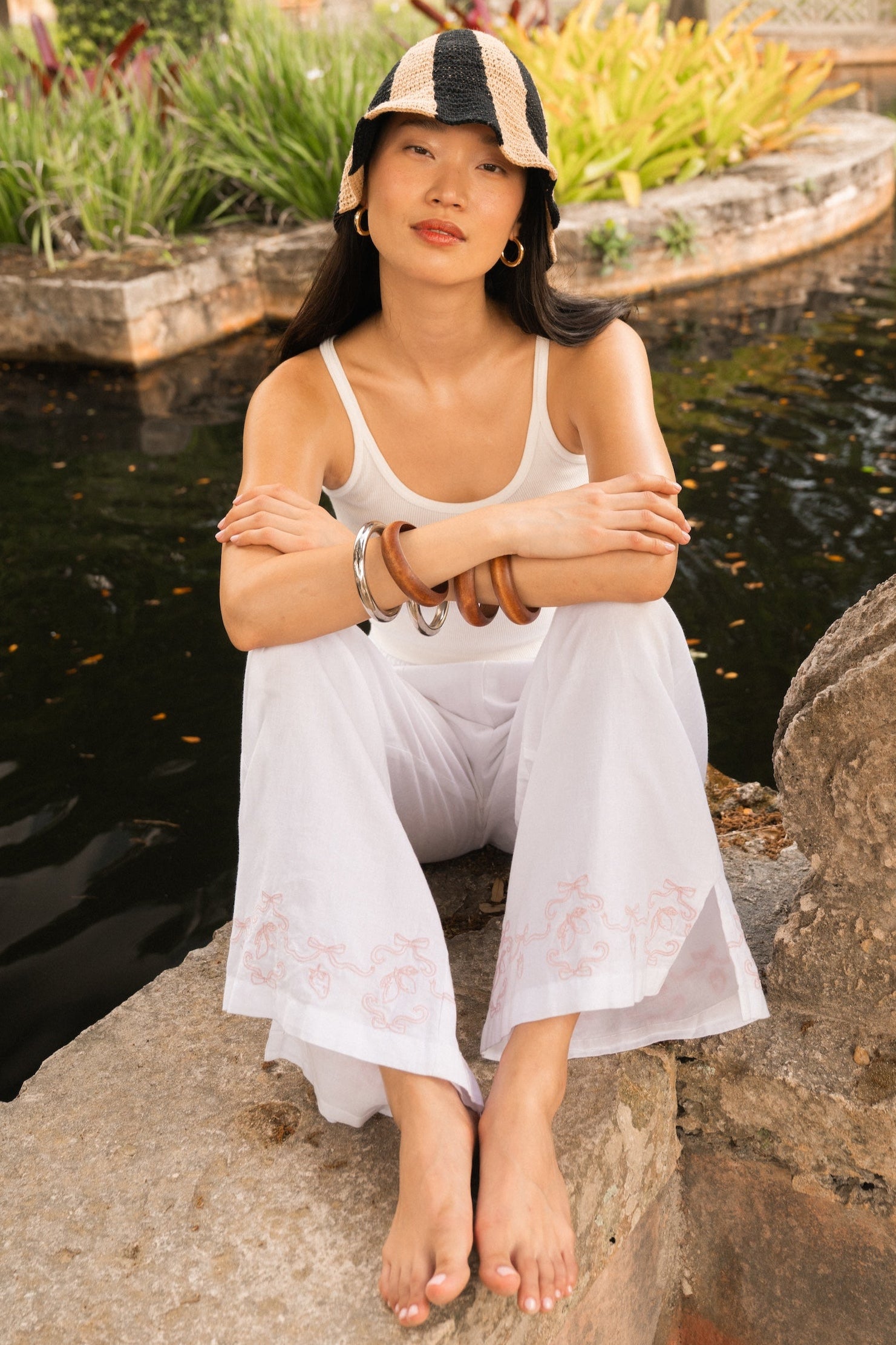 Lemon Bow Embroidery Chloe Pant