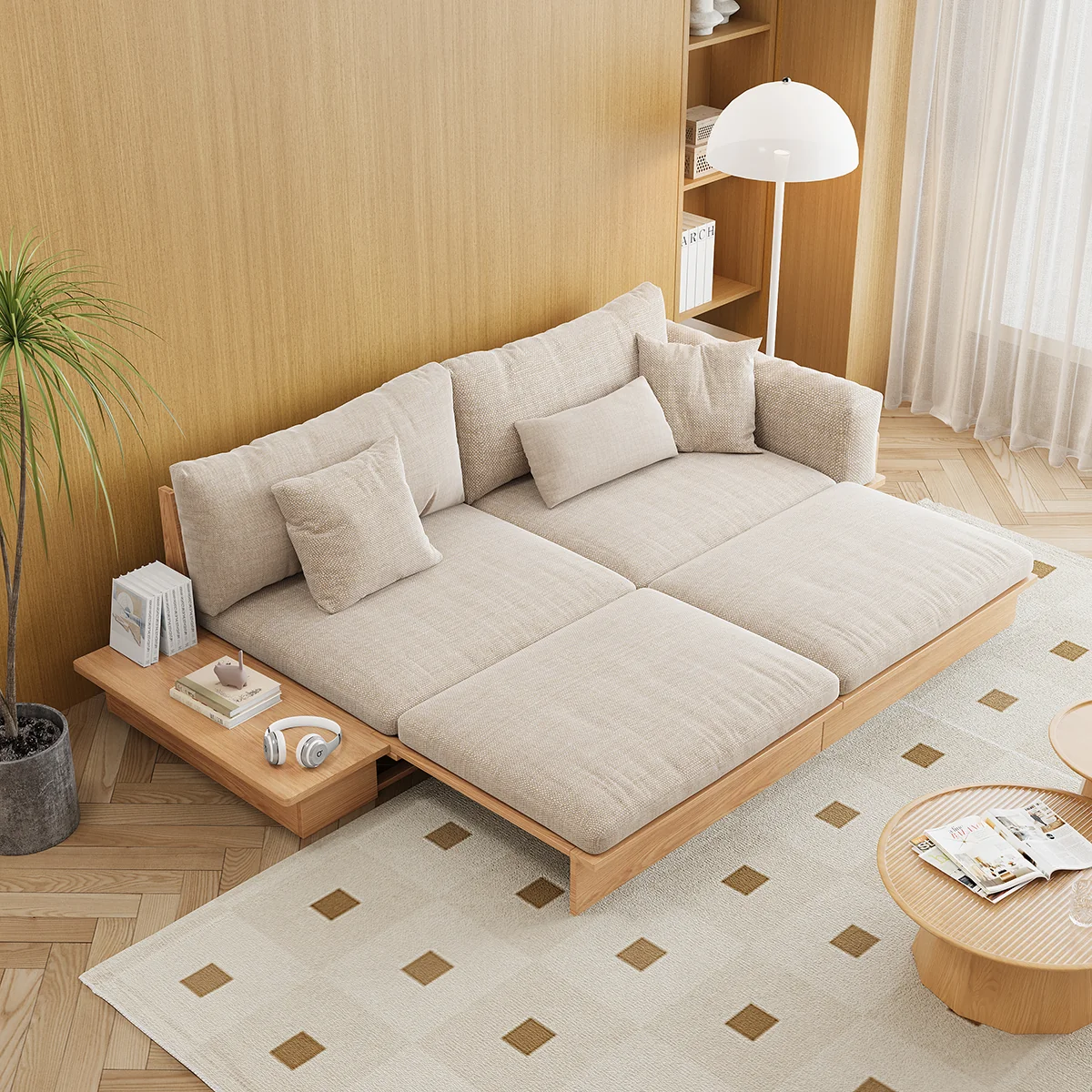 NÓVORA CASA extraíble extraíble piso Sofá cama con de doble cara reposabrazos & elevable superior Almacenamiento