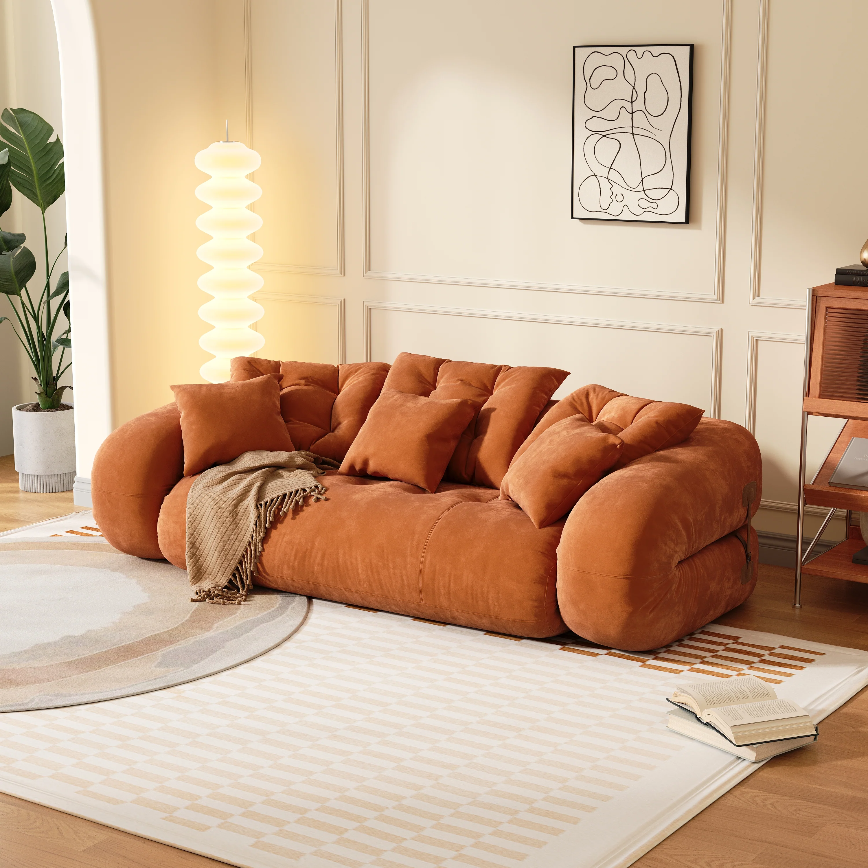 NÓVORA CASA puf saco estilo mascotas amigable plegable piso terciopelo Sofá cama