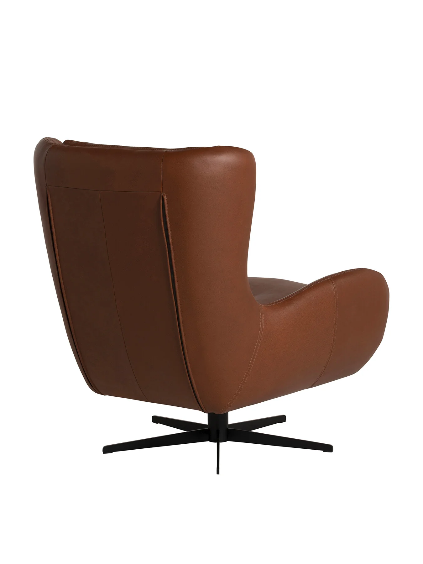Brown Uma Brown Leather Swivel Armchair