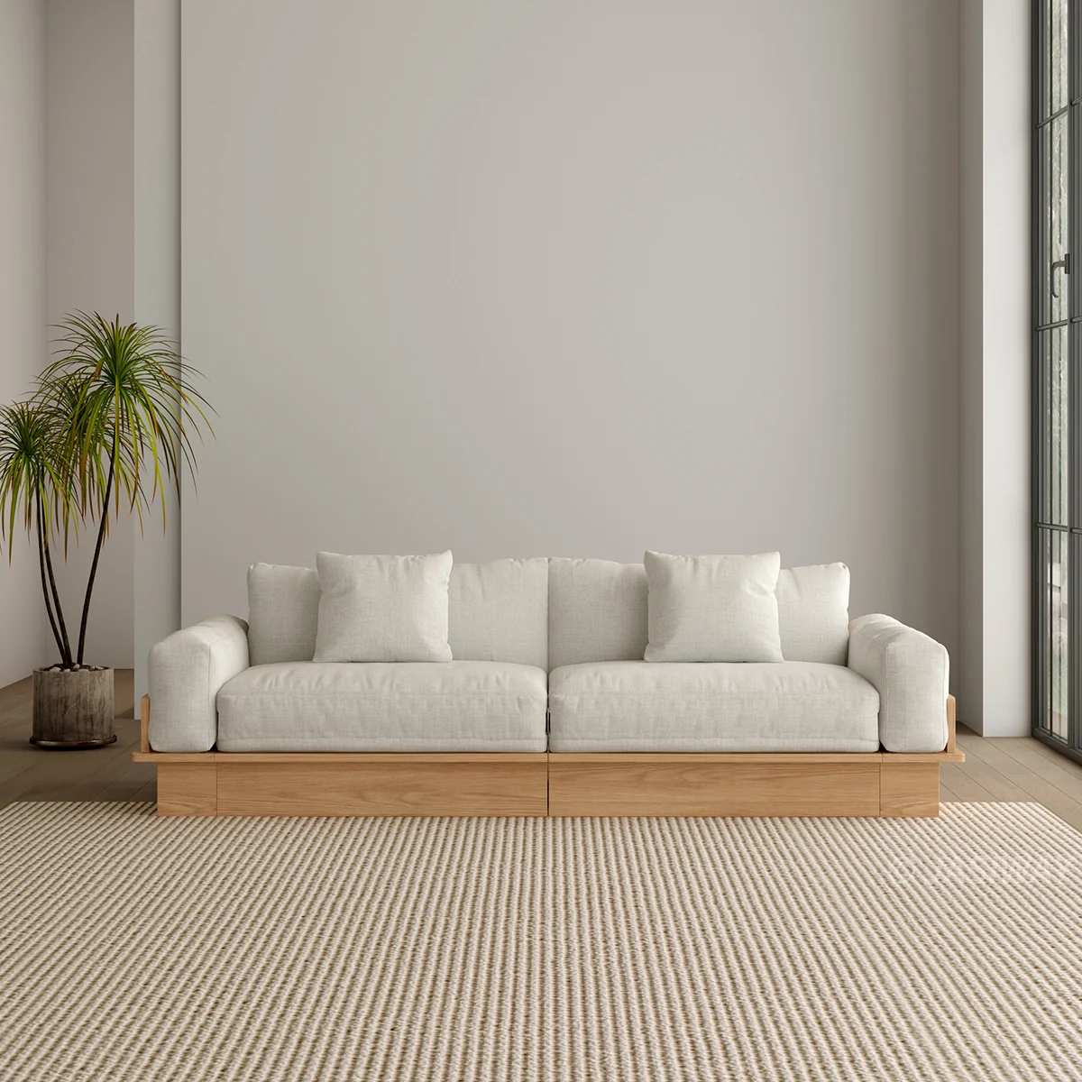 NÓVORA CASA extraíble extraíble Sofá cama con madera plataforma soporte| bajo perfil transformable sofá para Sala