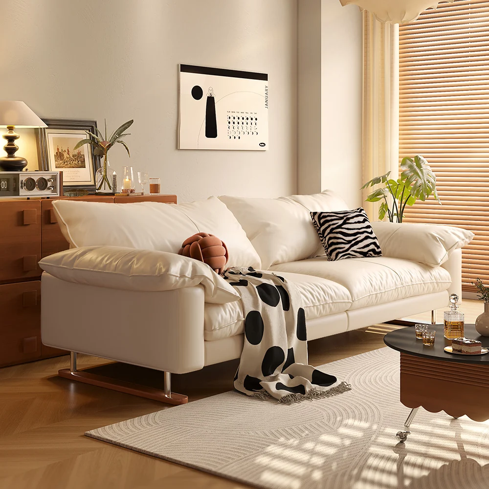 NÓVORA CASA genuino piel sofá Vintage estilo para Sala