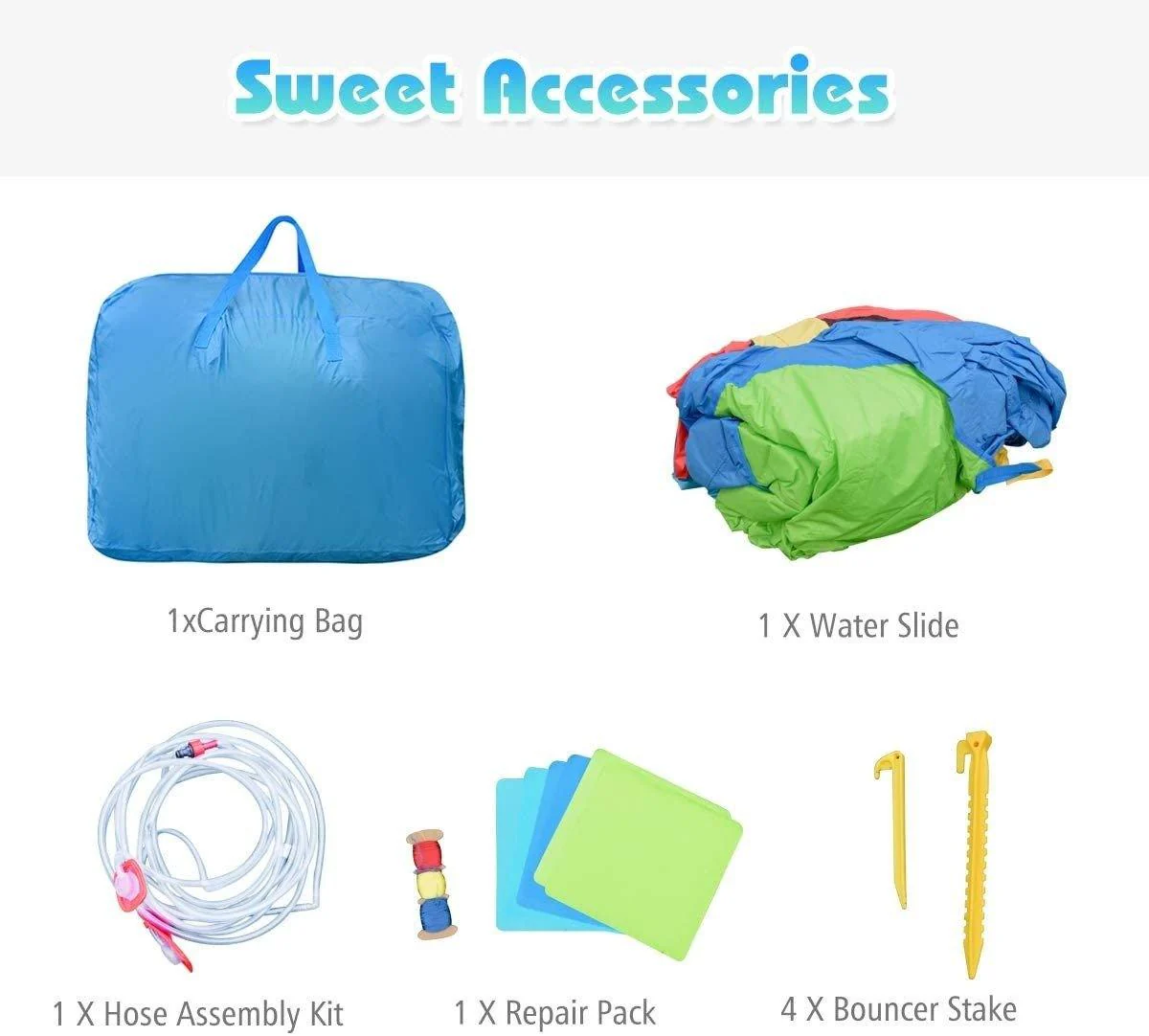 BOUNTECH Inflatable Water Slide, Hippo Themed Kids Waterslide Park for Outdoor w/Long Slide & Splash Pool
