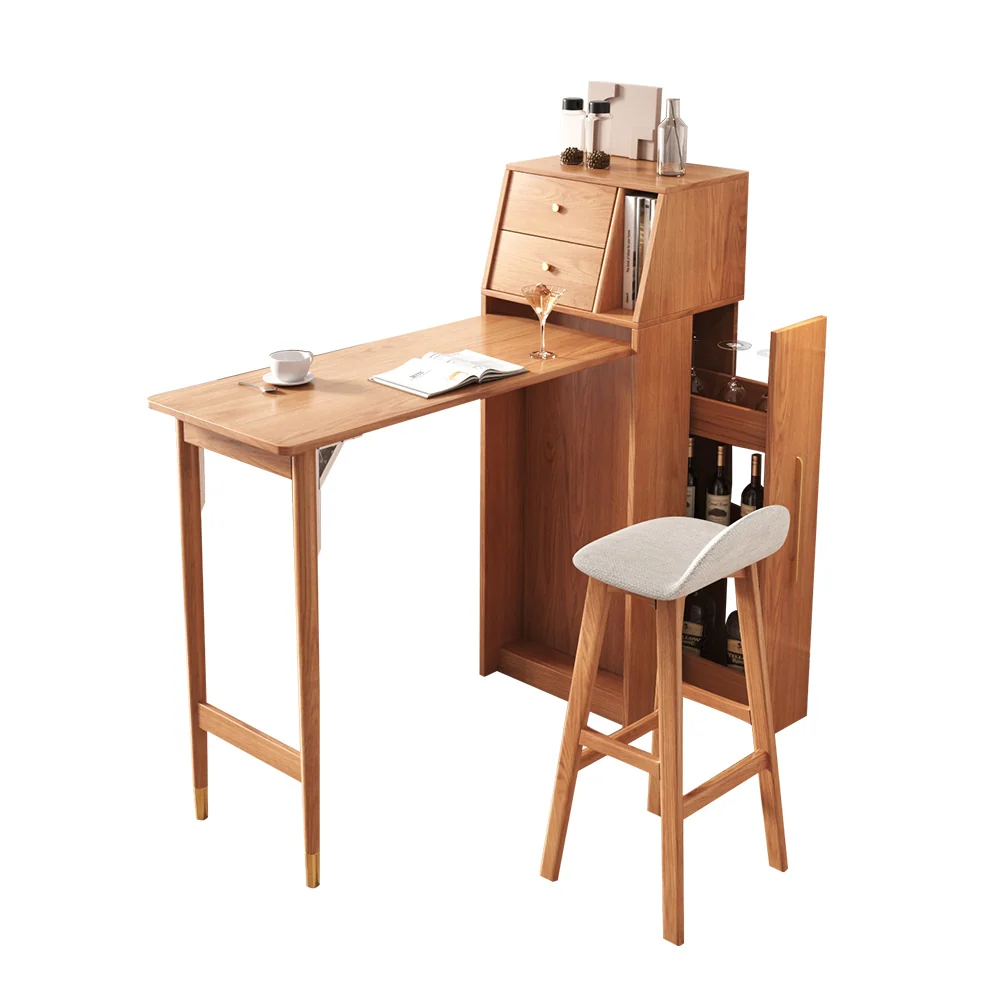 NÓVORA CASA plegable barra mesa Mesa de comedor combinación barra y vino gabinete