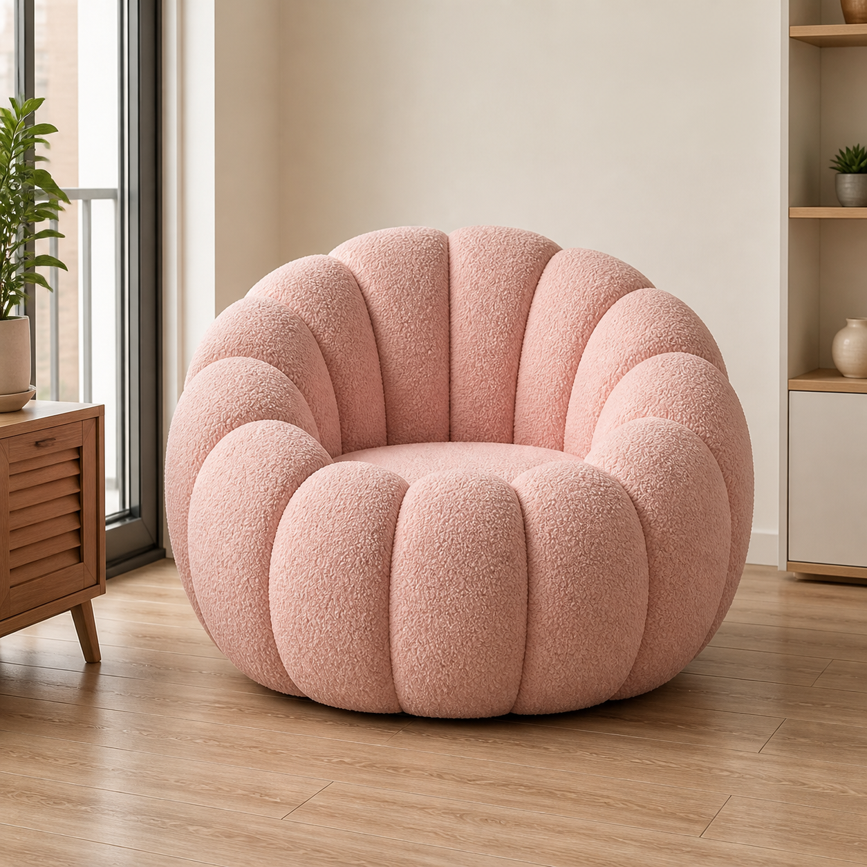 Sillón individual rosa