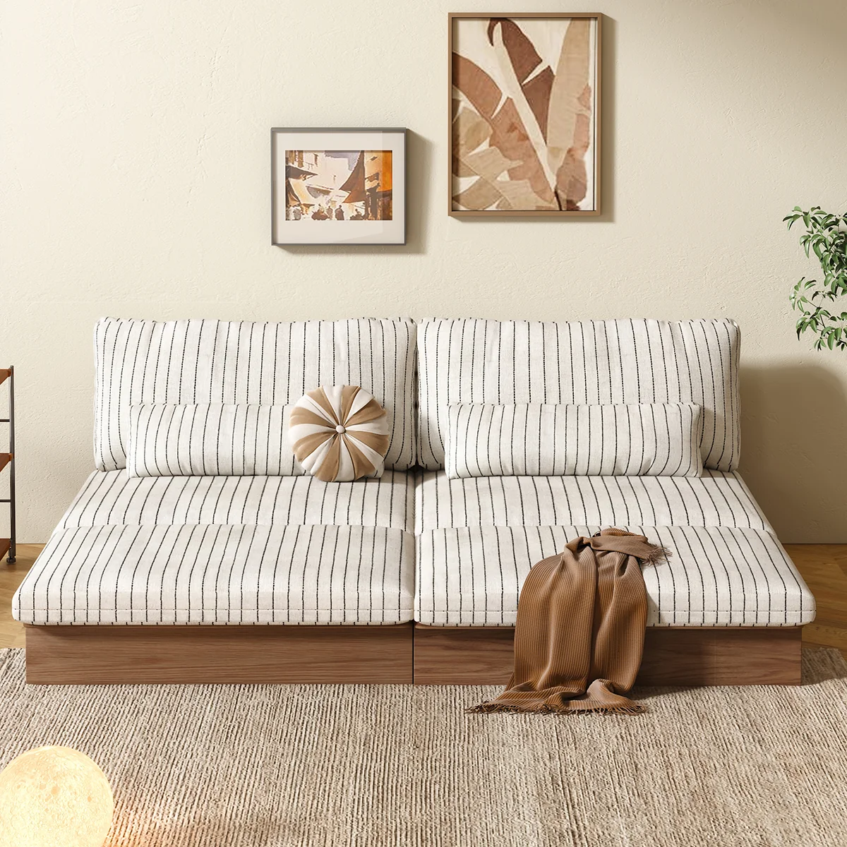 NÓVORA CASA 100% Madera maciza estructura modulable Sofá cama– flexible tamaño & DIY configuraciones