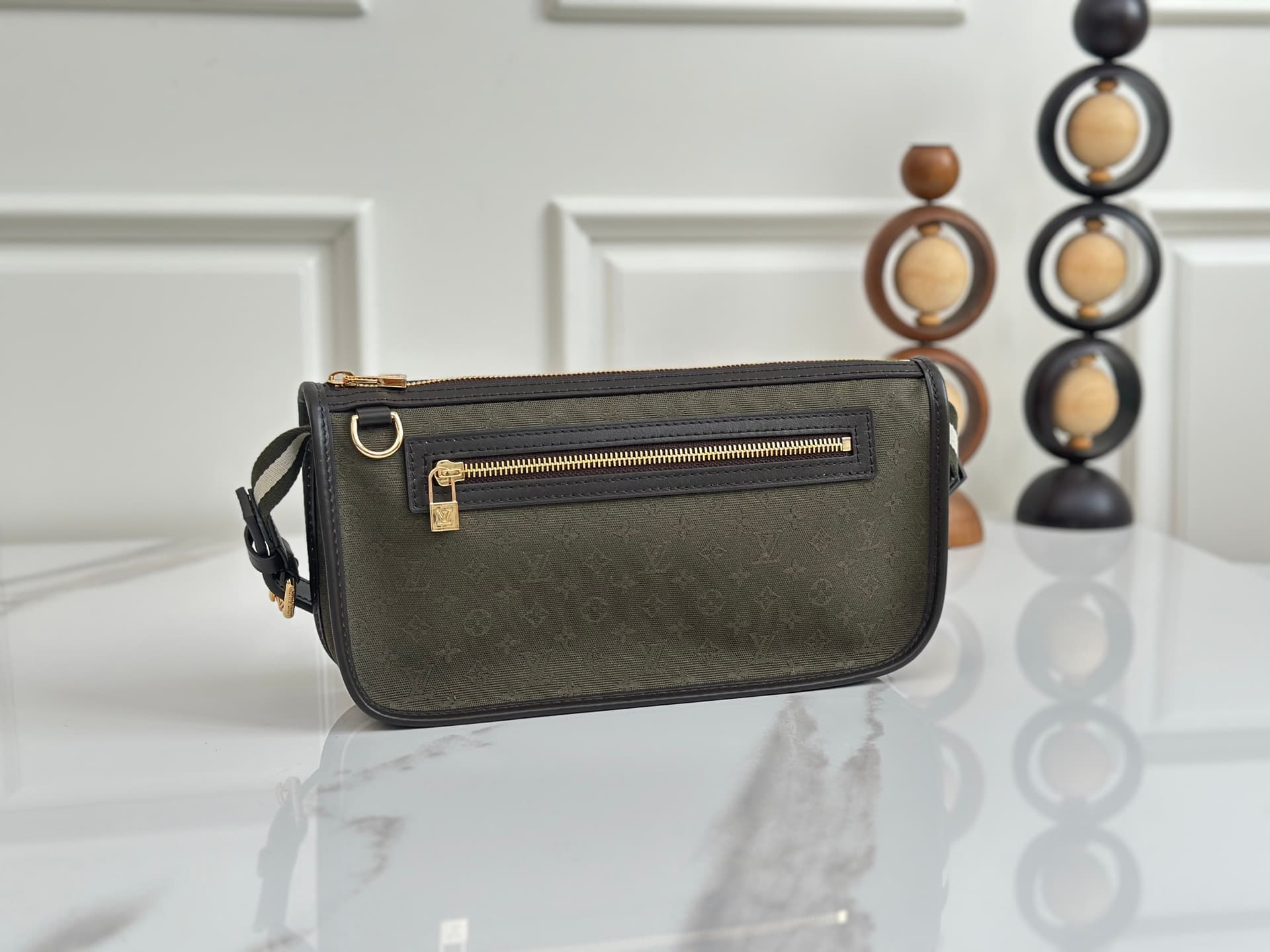 Louis Vuitton Mini Lin Pochette Kathleen Monogram Canvas Olive Green M92332 High