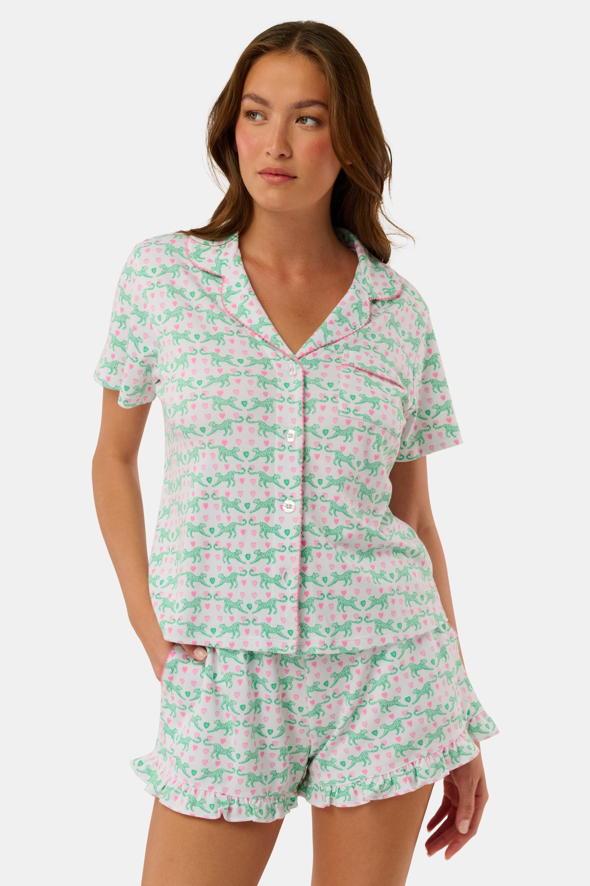 Cheetah Hearts Wyatt Polo Pajamas