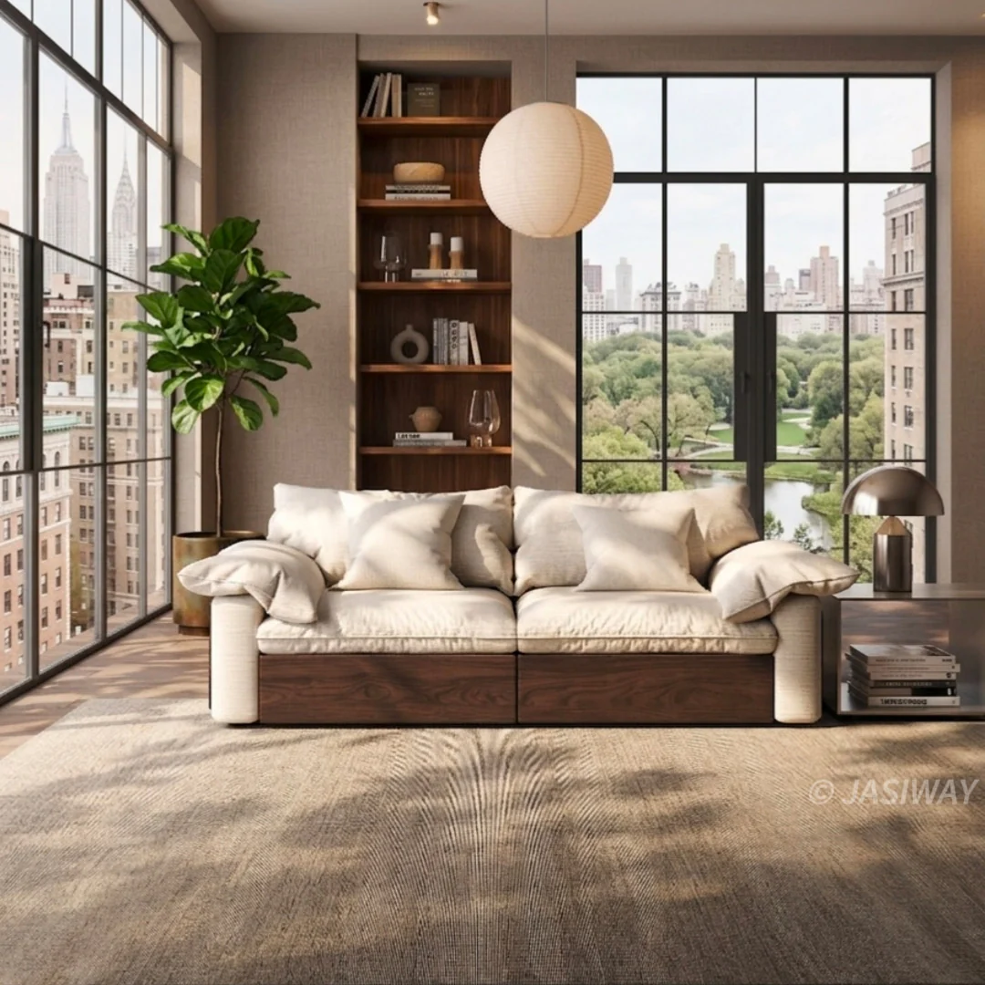 NÓVORA CASA extragrande profundo asiento seccional sofá con Ajustable diván & extraíble extraíble reposapiés| Japandi transformable descanso sofá para Sala