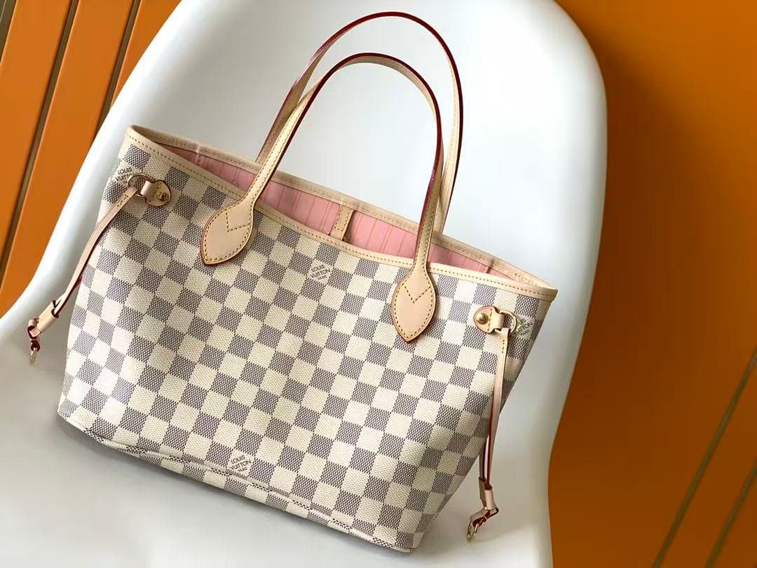 Louis Vuitton NEVERFULL PM Damier Azur Beige High