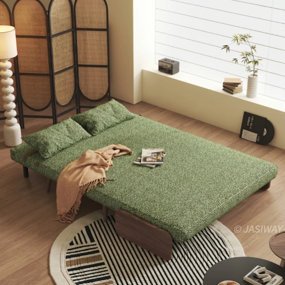 NÓVORA CASA transformable Sillón descanso cama con doble Tone Bouclé tweed tapizado & Ajustable respaldo