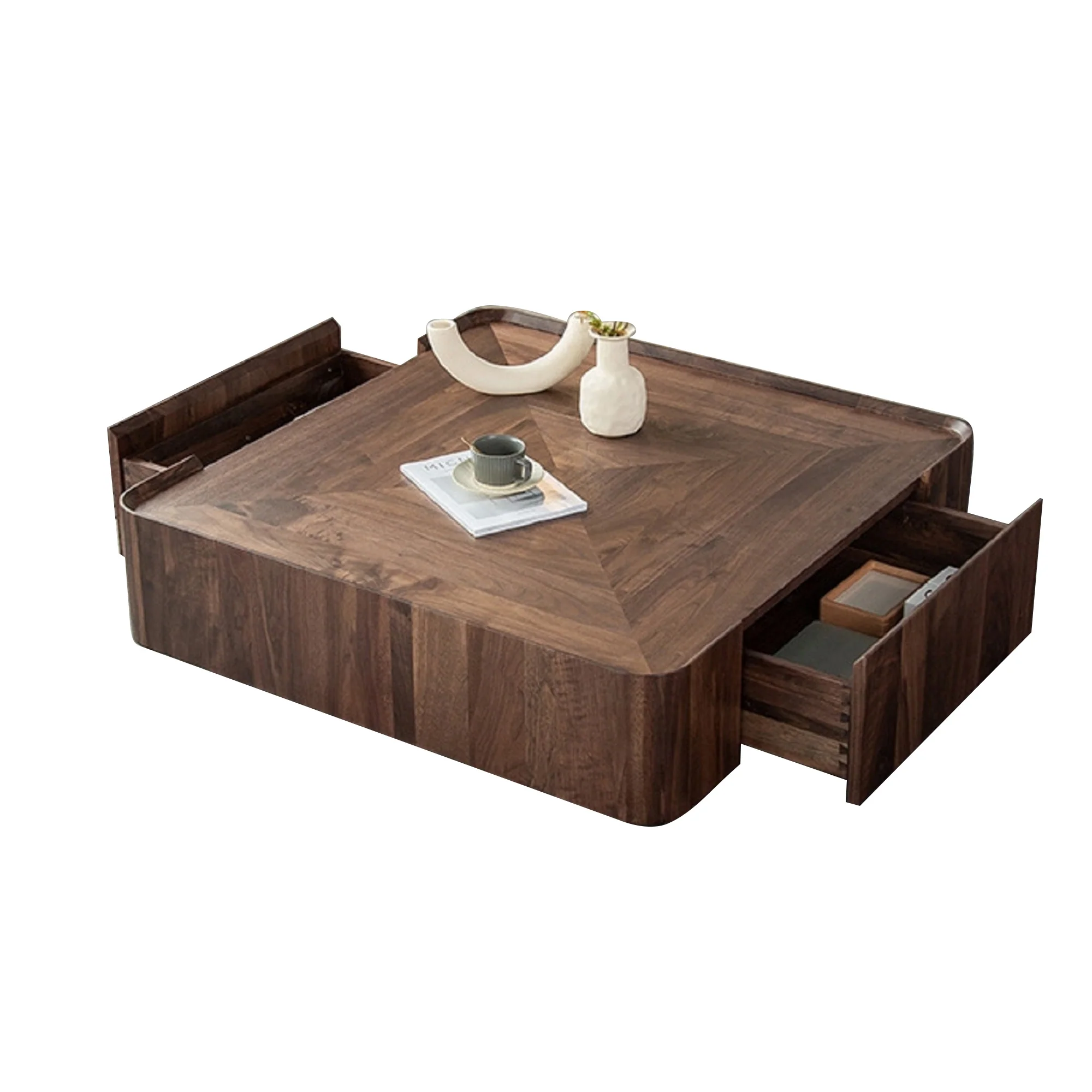NÓVORA CASA de madera Mesa de centro con 2 cajones