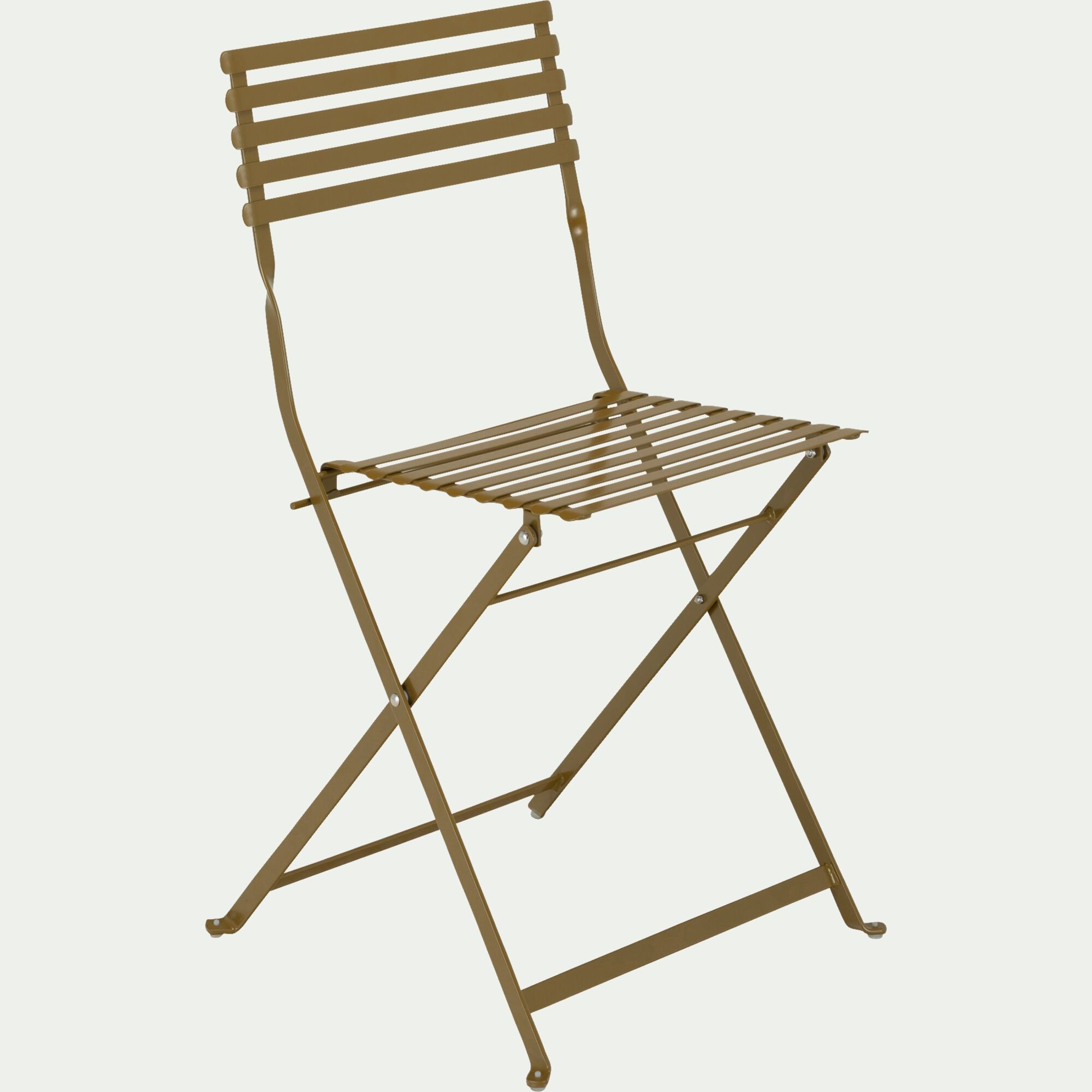 CERVIONE - Chaise de jardin pliante en acier - jaune alep