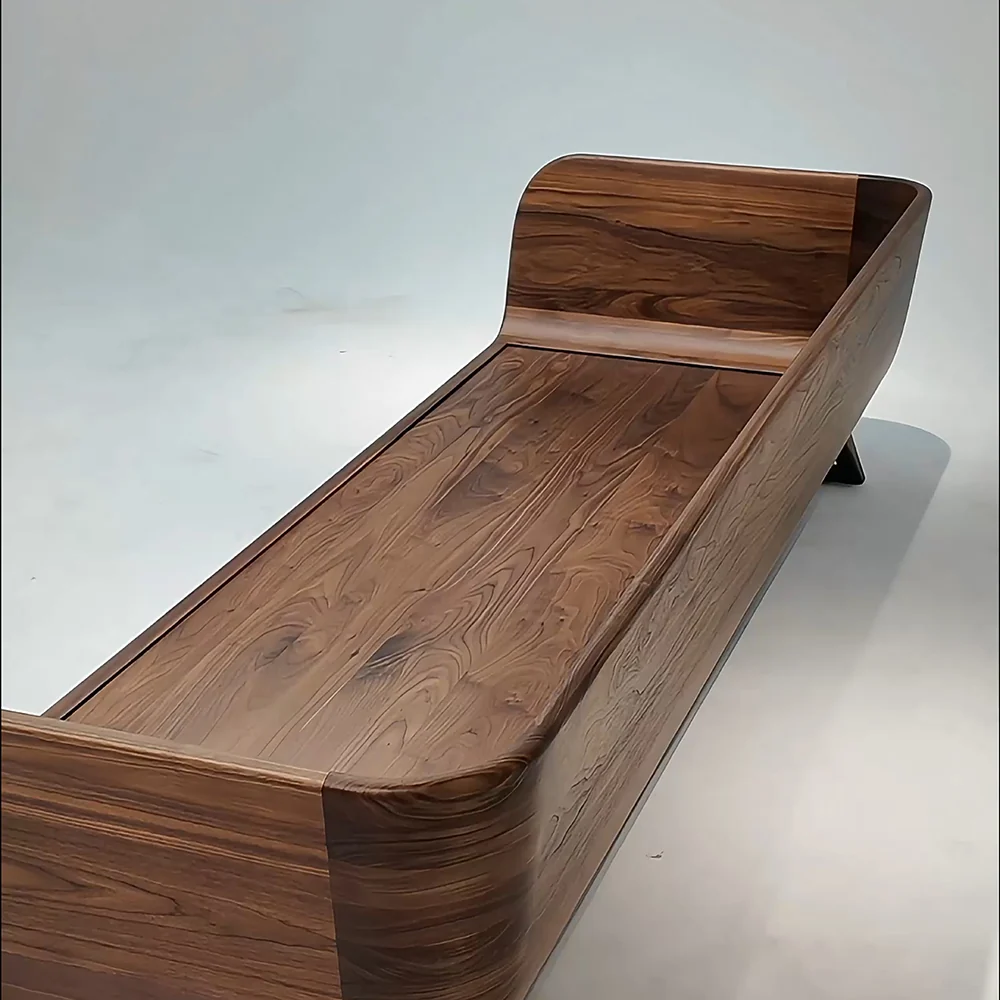 RINGCHEN Nogal Madera maciza recto sofá– Desmontable cojines, mediados siglo 3-plazas sofá para Sala
