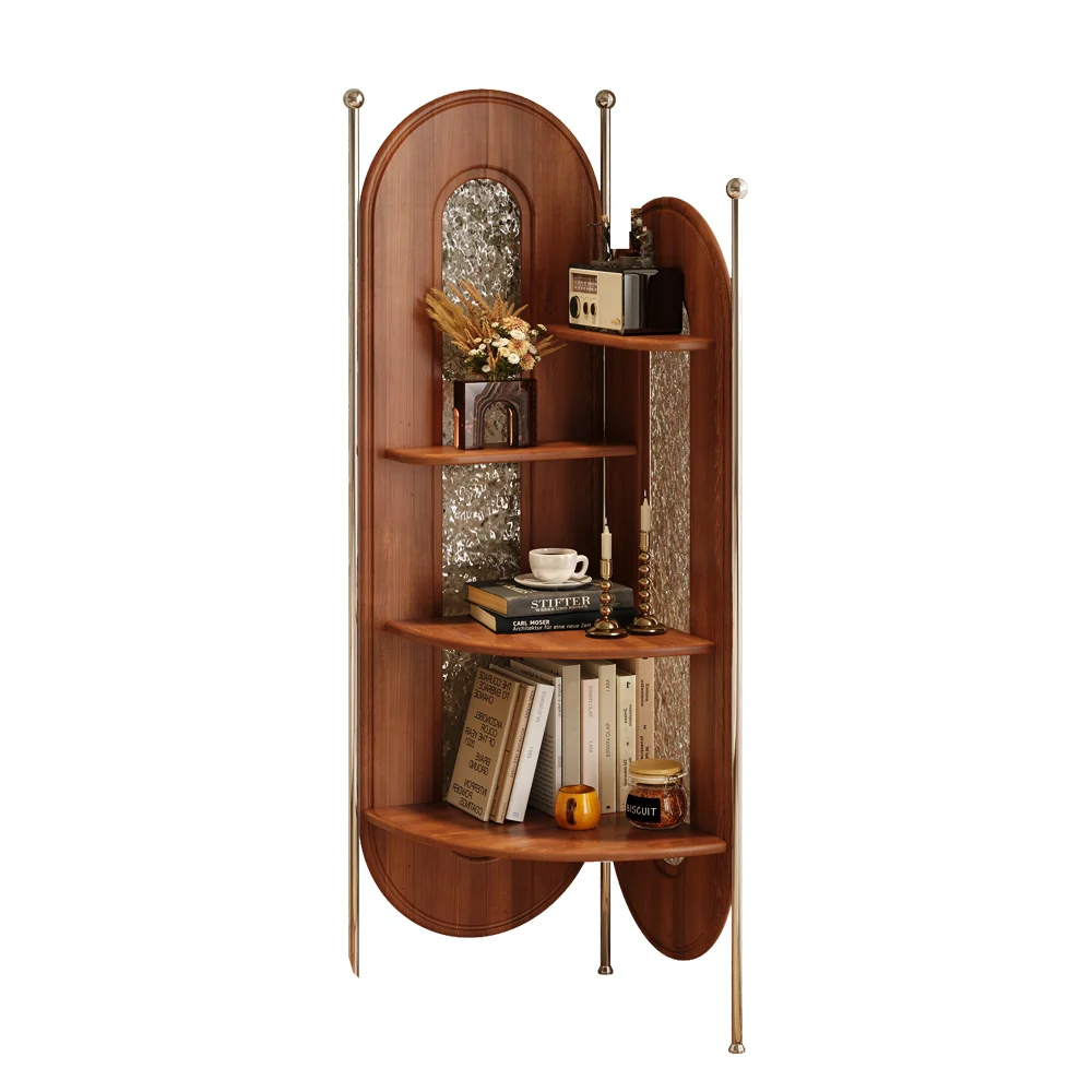 NÓVORA CASA Madera maciza esquinero gabinete retro estilo triangular Estantería