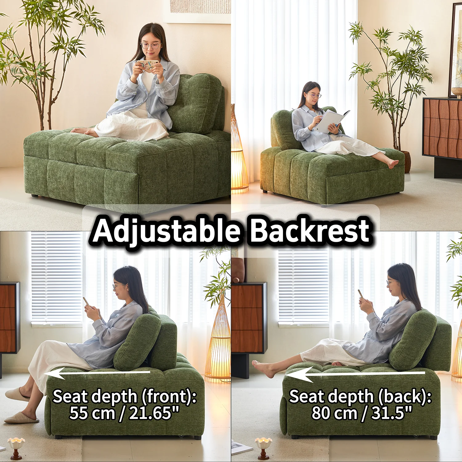 NÓVORA CASA Chenilla extraíble extraíble individual Sofá cama– espacio ahorrador descanso & visitas cama