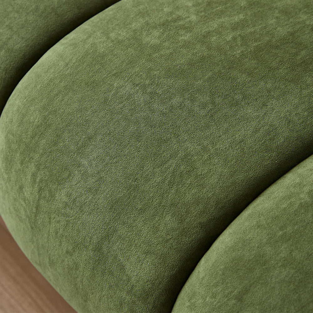 NÓVORA CASA modulable burbuja sofá en Chenilla & terciopelo| mediados siglo Moderno nube sofá- retro malvavisco sofá en musgo Verde, bosque, ámbar & almendra Crema
