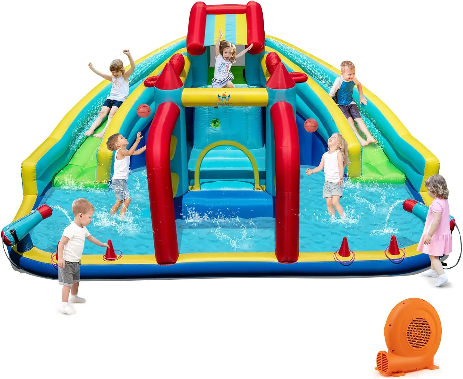 BOUNTECH Inflatable Water Slide with Bounce House Double Water Slide Park