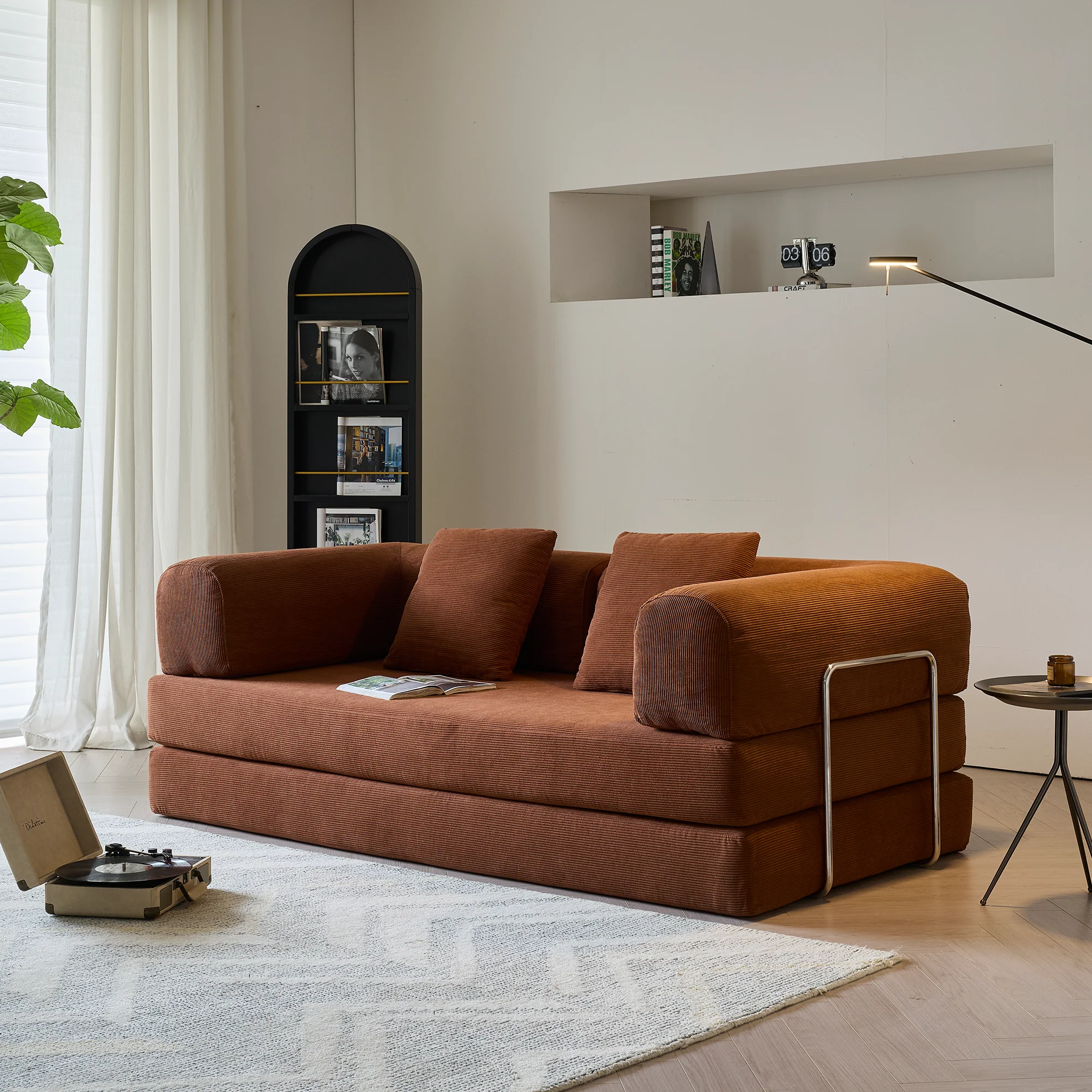NÓVORA CASA 78.7'' comprimir Tapizado Sofá cama transformable con pana tela