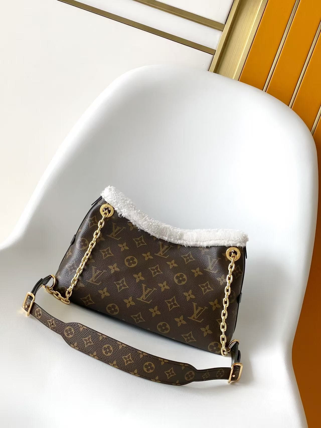 Louis Vuitton CarryAll BB Monogram Shearling Leather M26568 High