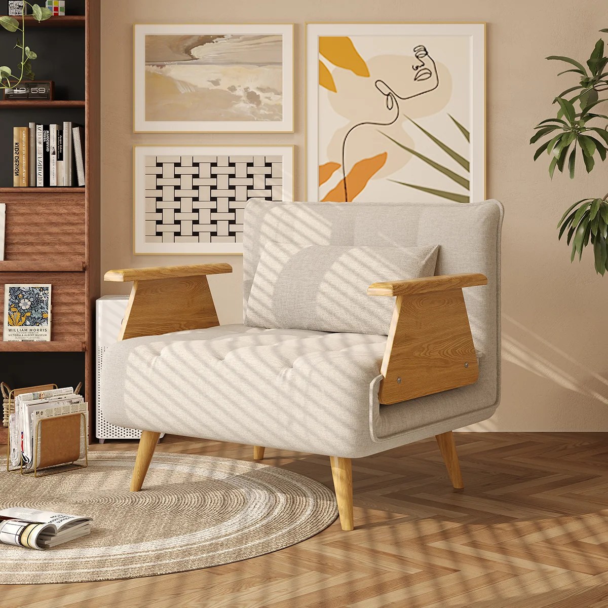 NÓVORA CASA 3-en-1 plegable sofá sillón cama con reposabrazos– 3 tamaños disponible