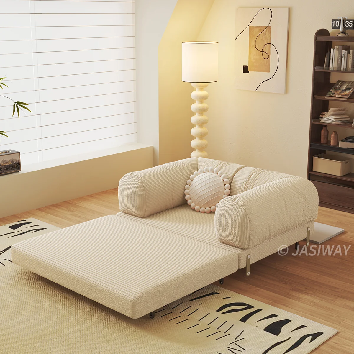 NÓVORA CASA modulable Sofá cama & Sofá cama| transformable diseño en Bouclé, Chenilla o pana tapizado