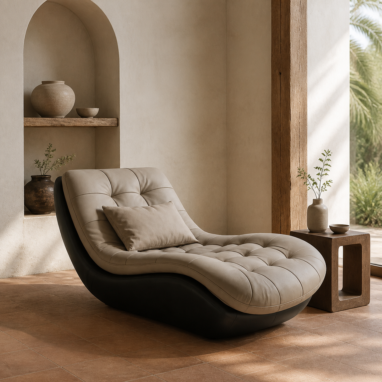 Nido Confort en Gris beige: 1 sillón y 1 cojín lumbar