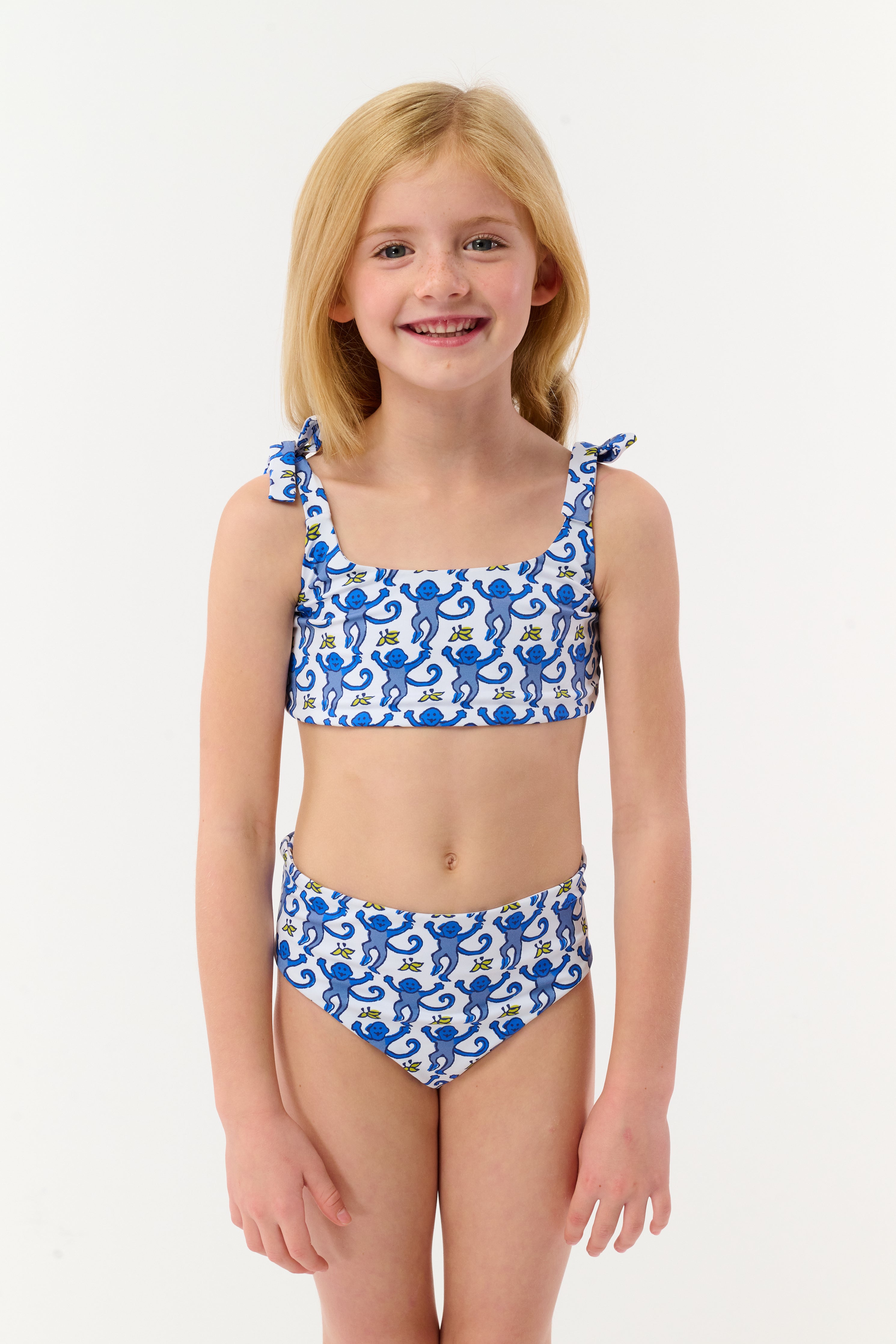 Kids Monkey/Hearts Reversible Cora Bikini