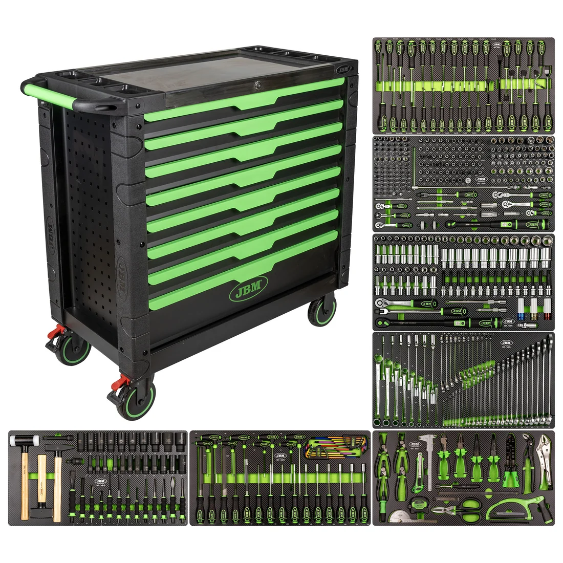 JBM 54688 – Tool trolley XL 7/8 with tools, 468 pcs