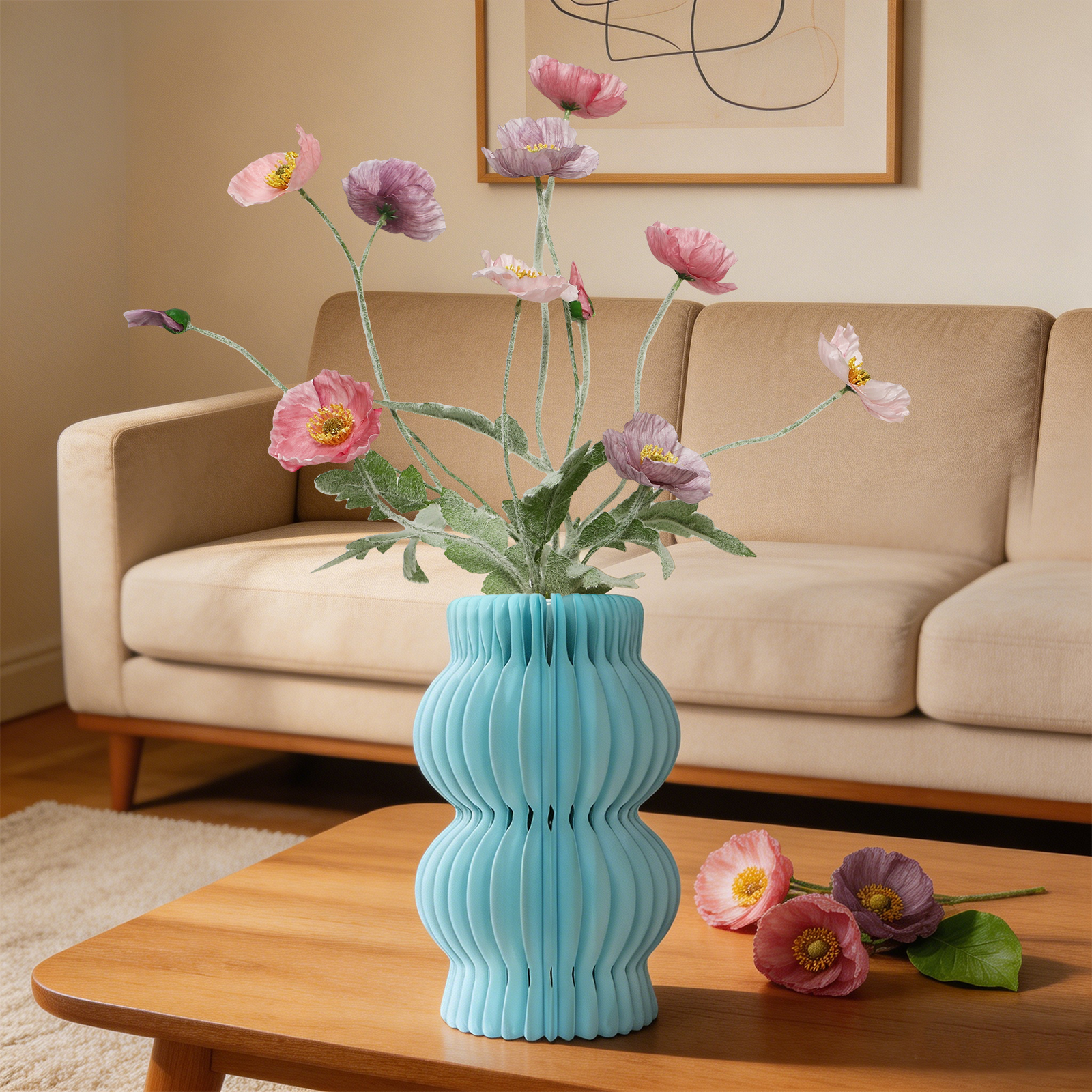 Magnetic Paper Honeycomb Flower Vase Decorative Home Accent