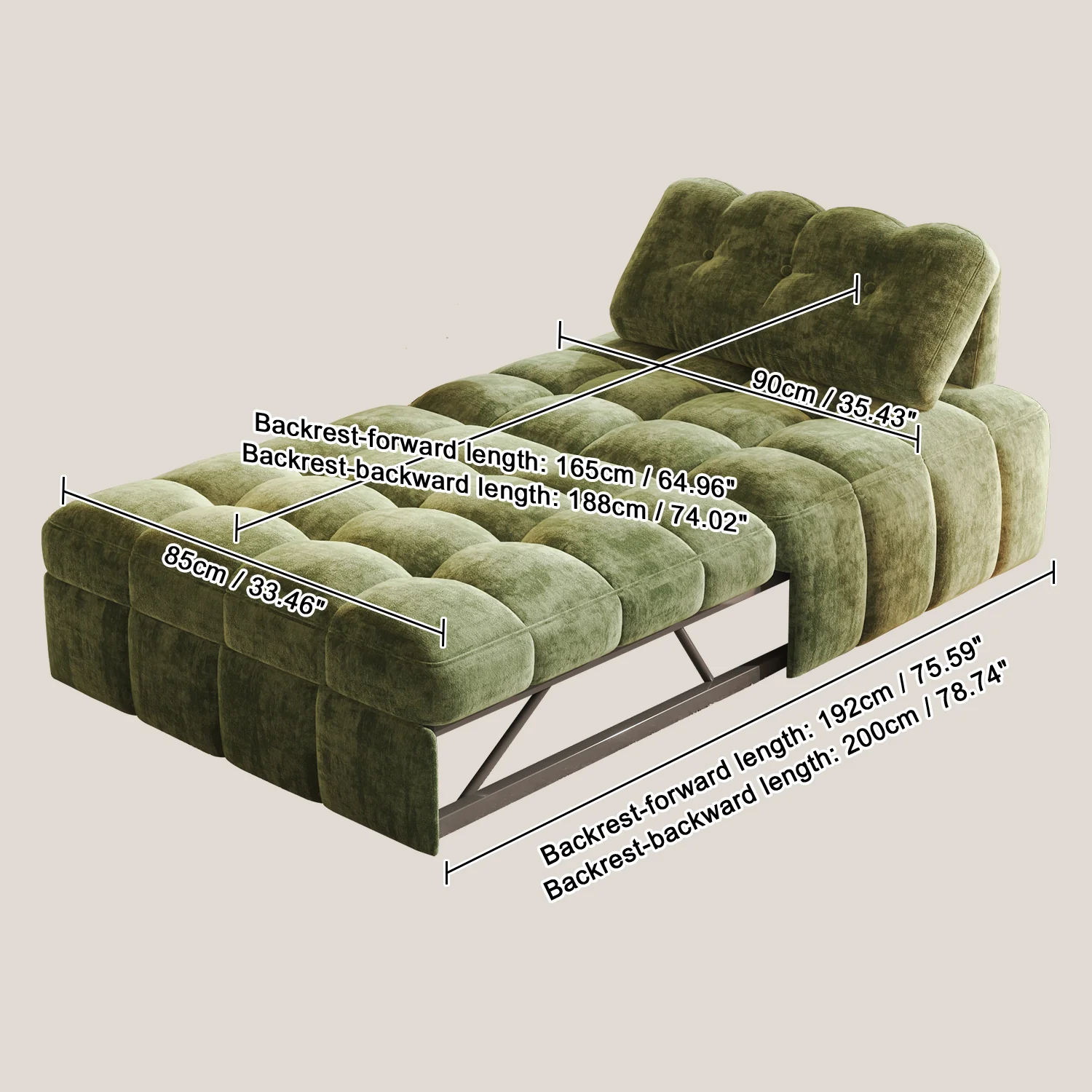NÓVORA CASA Chenilla extraíble extraíble individual Sofá cama– espacio ahorrador descanso & visitas cama
