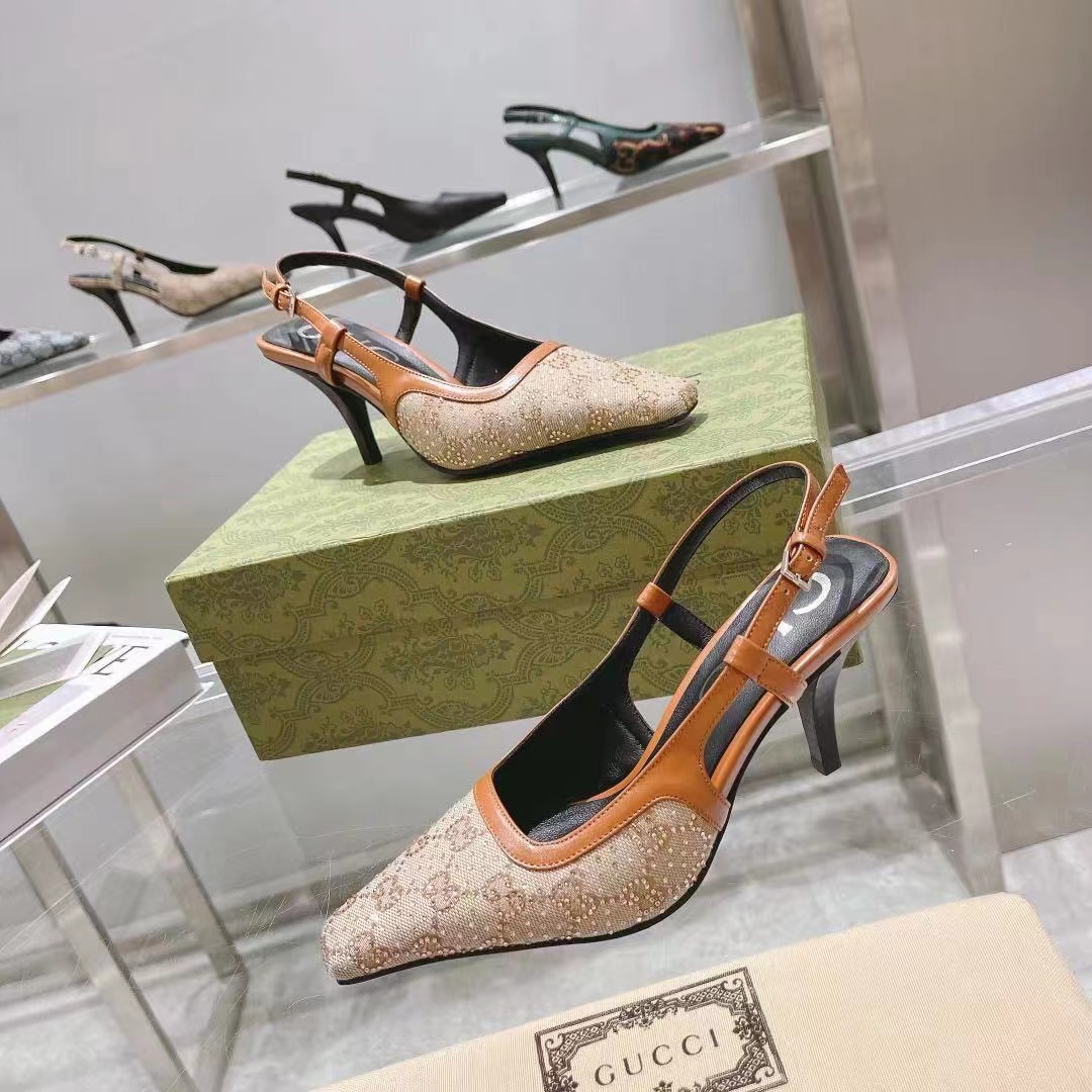 Gucci GG Slingback Pumps Size 35-41 4-Color