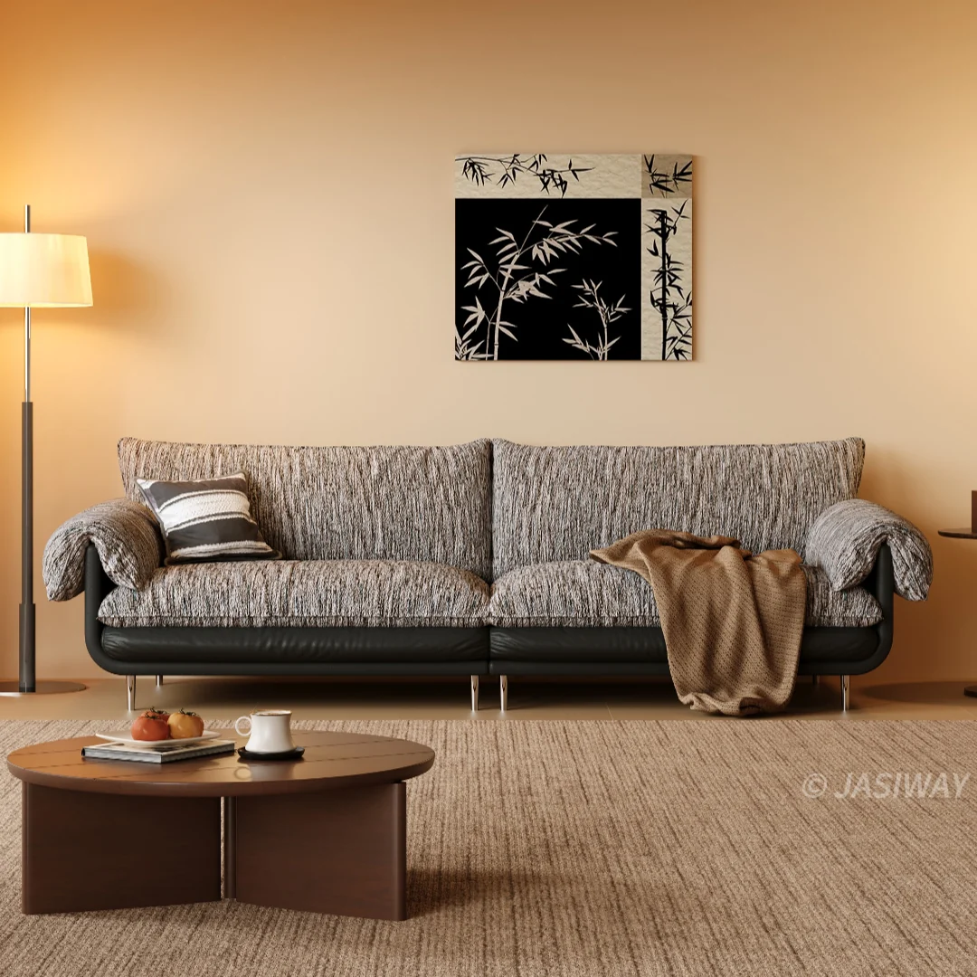 NÓVORA CASA profundo asiento Chenilla sofá con almohada superior brazos| 3-plazas Tapizado sofá con texturizado tela & bajo perfil estructura para Sala